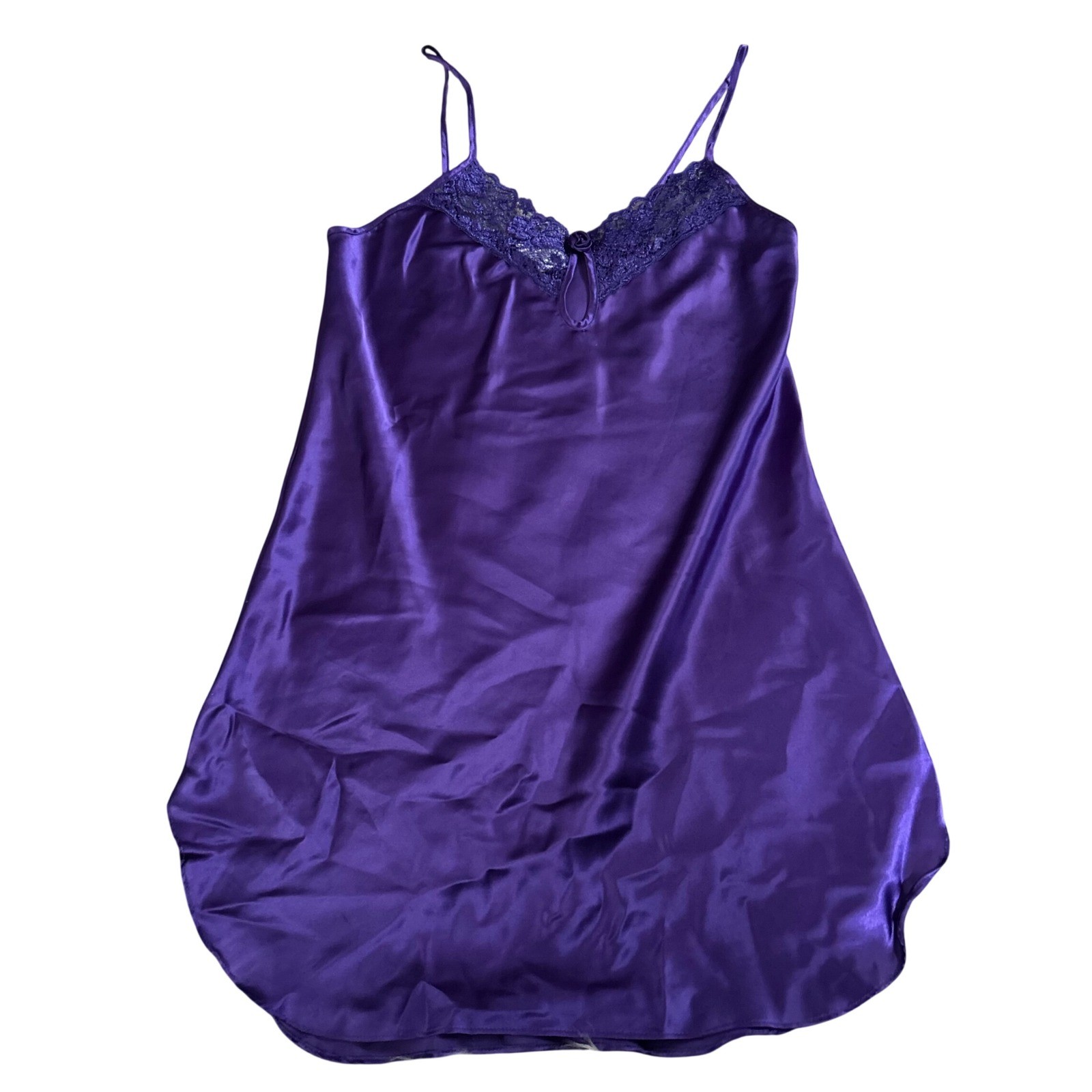 Vintage Secret Treasures Lingerie Slip Womens Size Medium Purple Silk Pajamas
