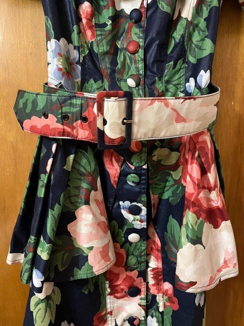 Karen Alexander Vintage Dress 80’s 90’s Excellent! Floral Cotton Sateen Size 4