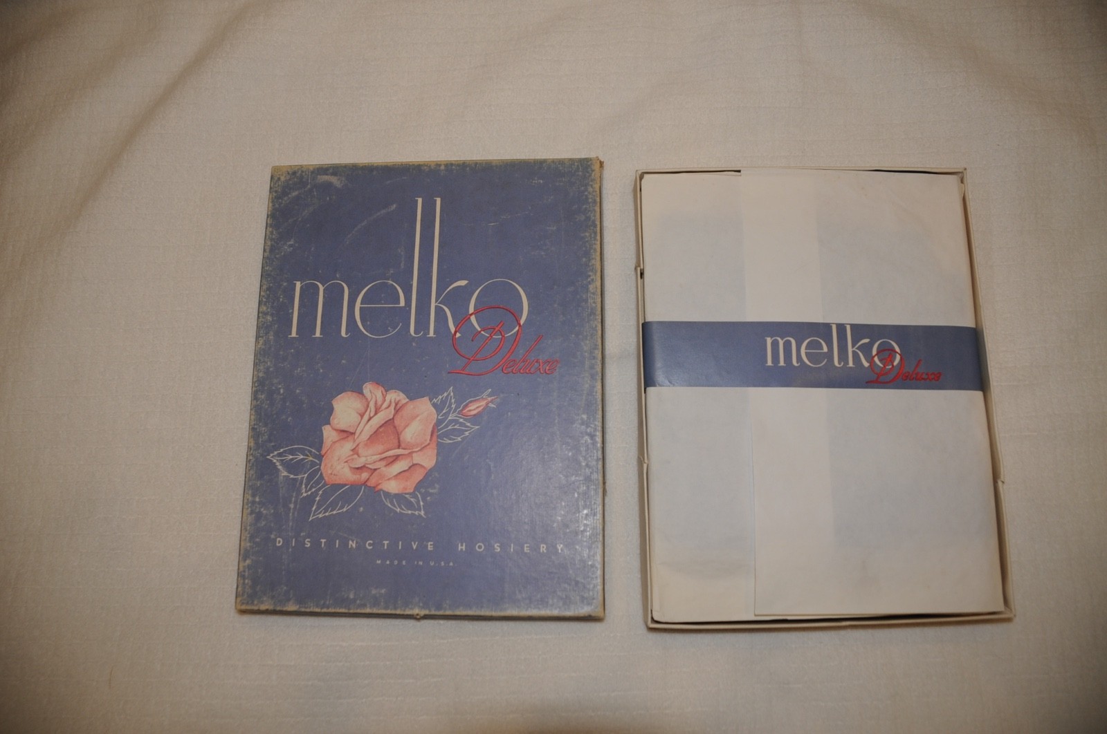 Vintage Melko Nylon Stockings Size 10 M 6 Pair, Navy