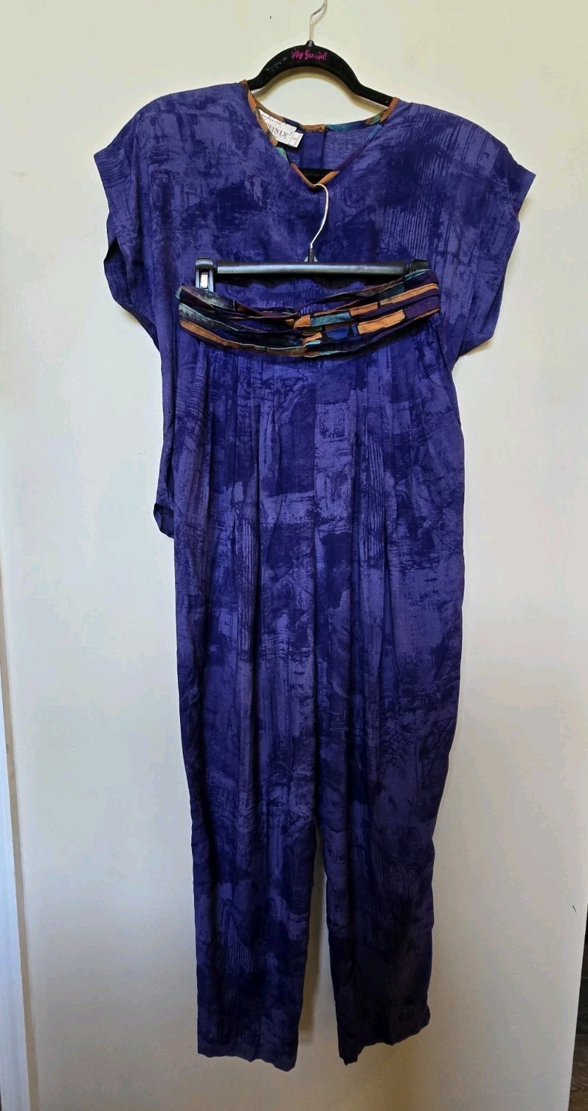 Vintage 80s Componix Womens Purple Outfit Pants Shirt Festival Funky Sz 10 Med