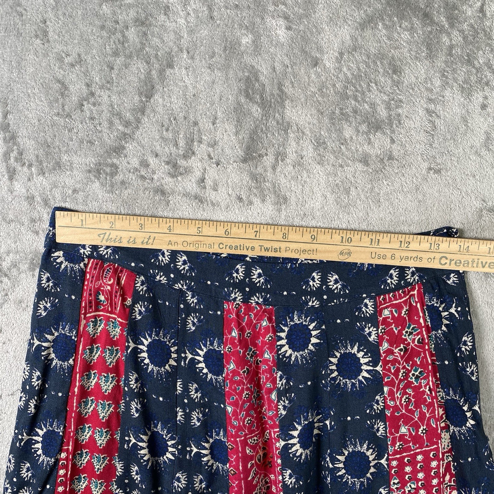 Natural Life Skirt Womens Sz M Floral Mix It Up Patchwork Maxi Boho Artsy Hippie