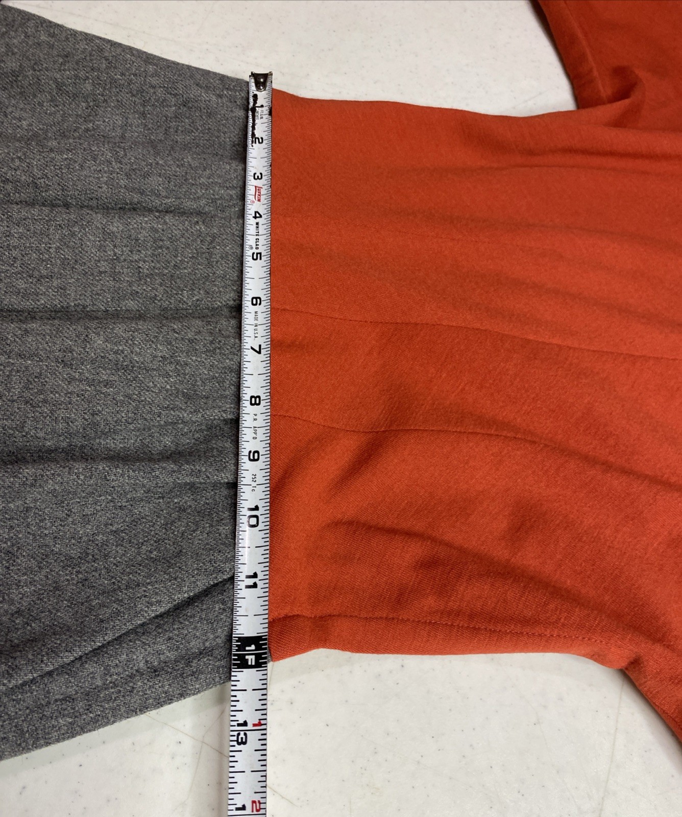Vtg 60s Mod Marion McCoy Wool Orange Dress 3/4 Sleeve MIDI Pencil Secretary