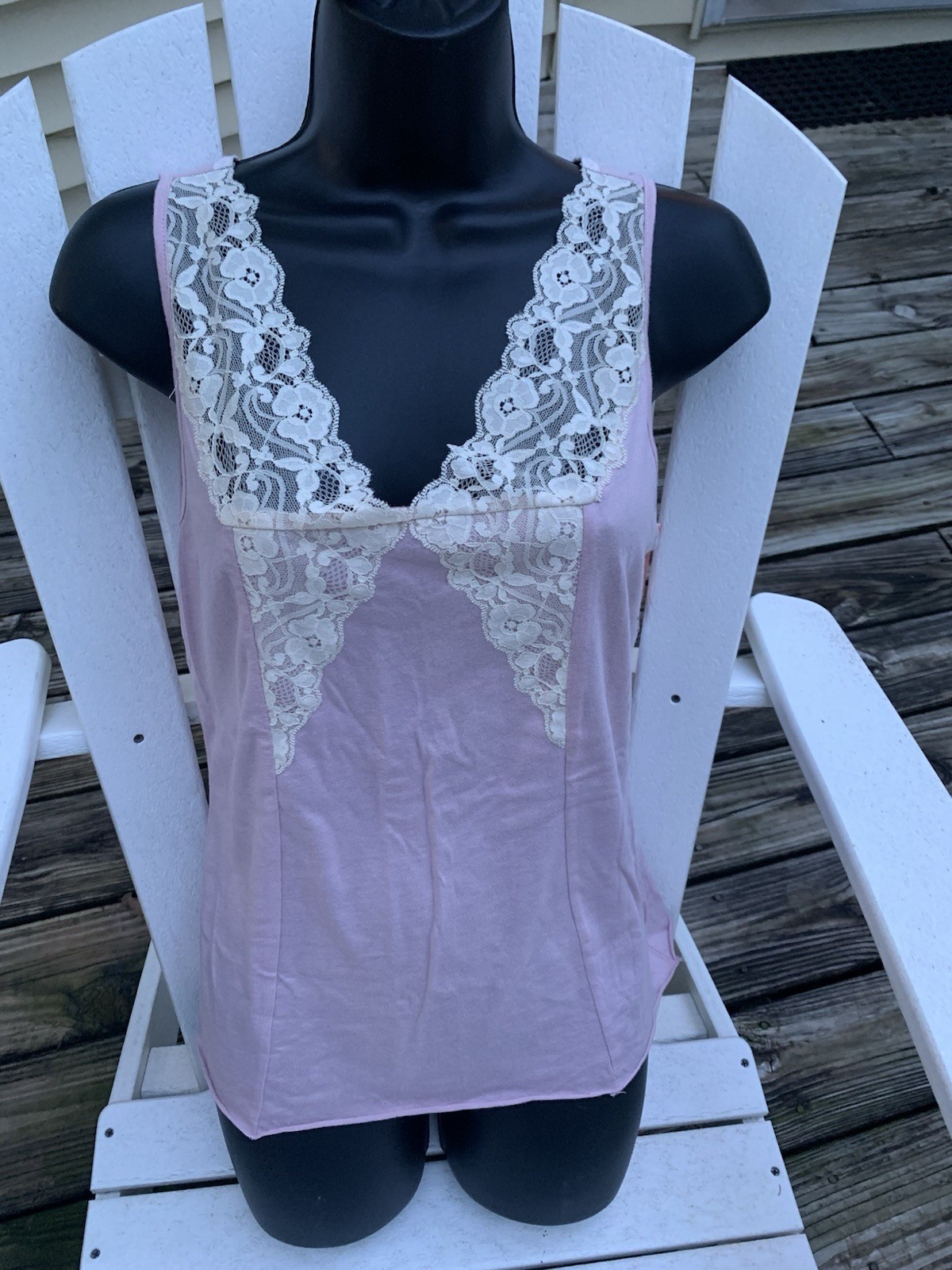 Vtg Intuitions Womens Sleeveless Top Size M Cotton Lace Fairy Coquette Y2K NWT