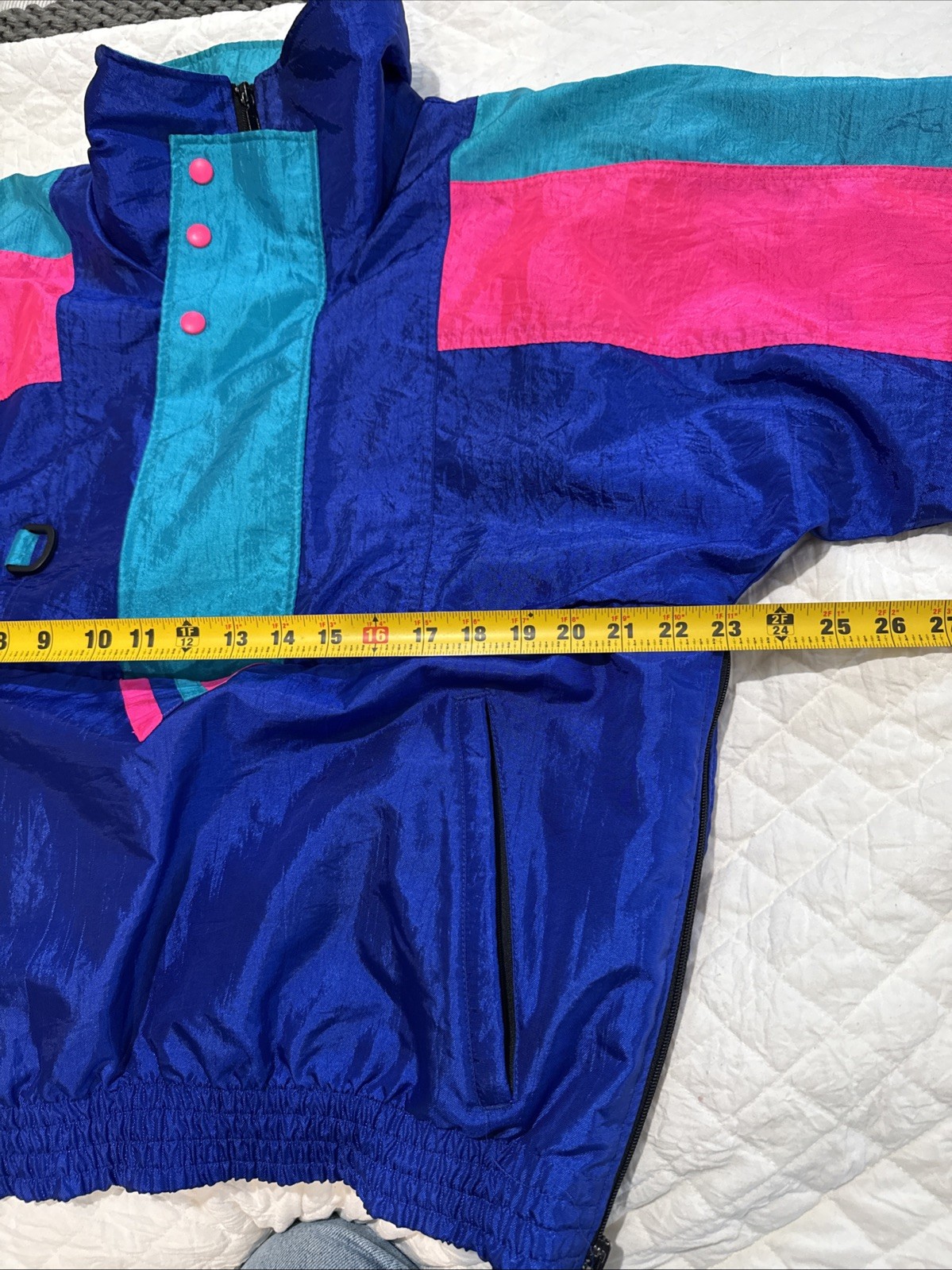VTG Colorblock Windbreaker Pullover Medium SUNBUSTER Jacket Nylon Retro 1980s