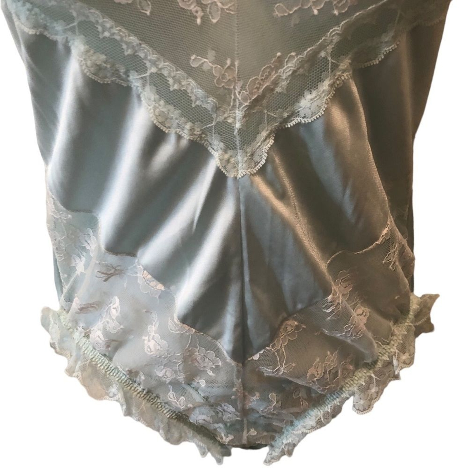 VTG 80’s Lace Teddy Size M 8/10 Mint Green Stretch Sexy Pin Up Retro Honeymoon