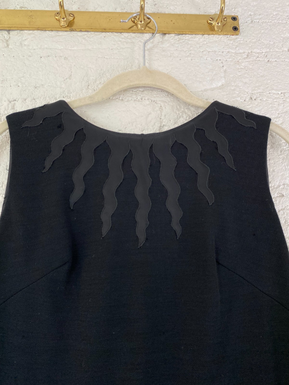 Vintage Maggi Stover „Flame” Little Black Knit Dress Unlined READ For SIZE