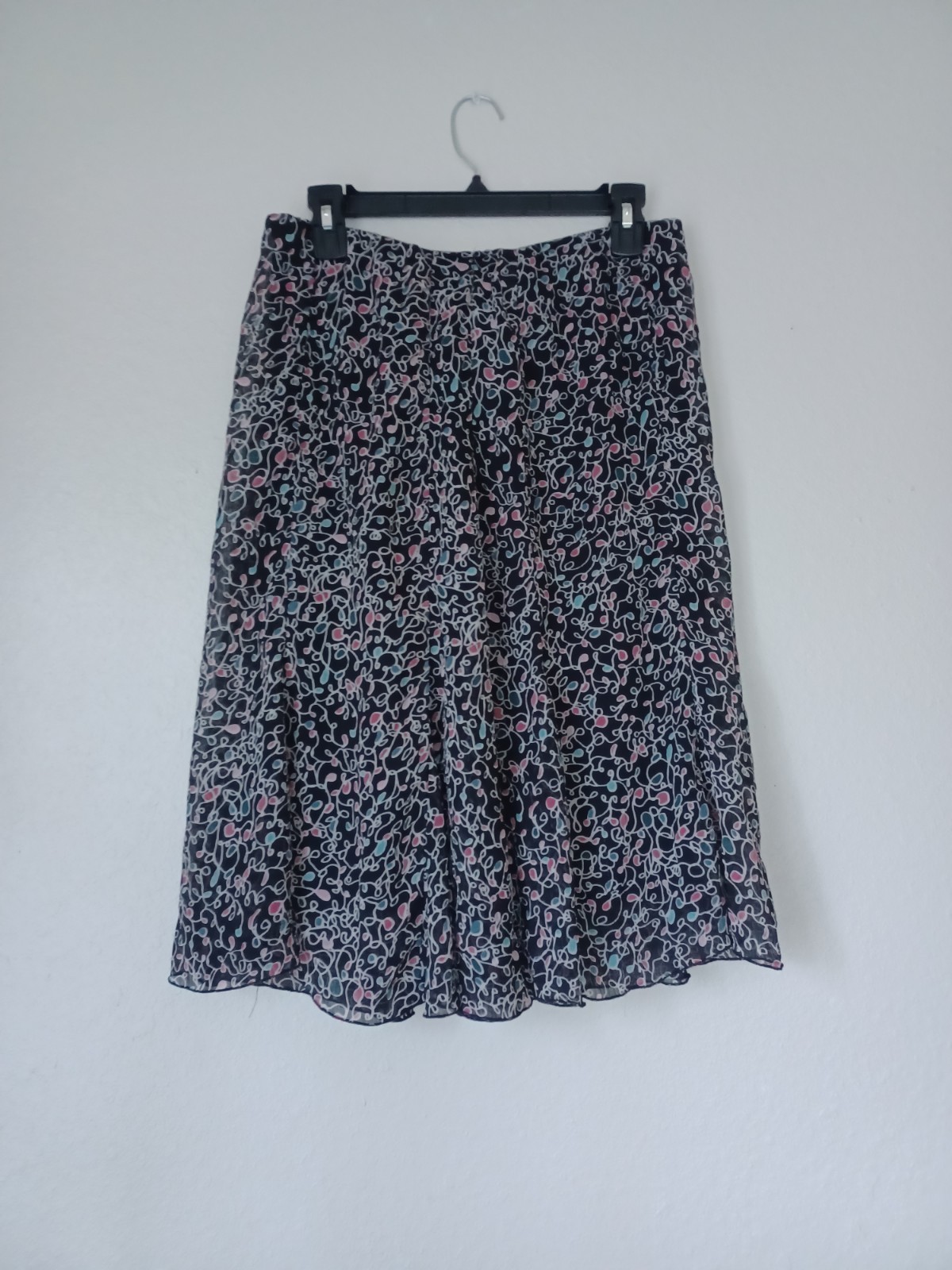 Vintage Cato Black Multicolor Flowy Skirt Late 90s Early 2000’s Y2K Size Small S
