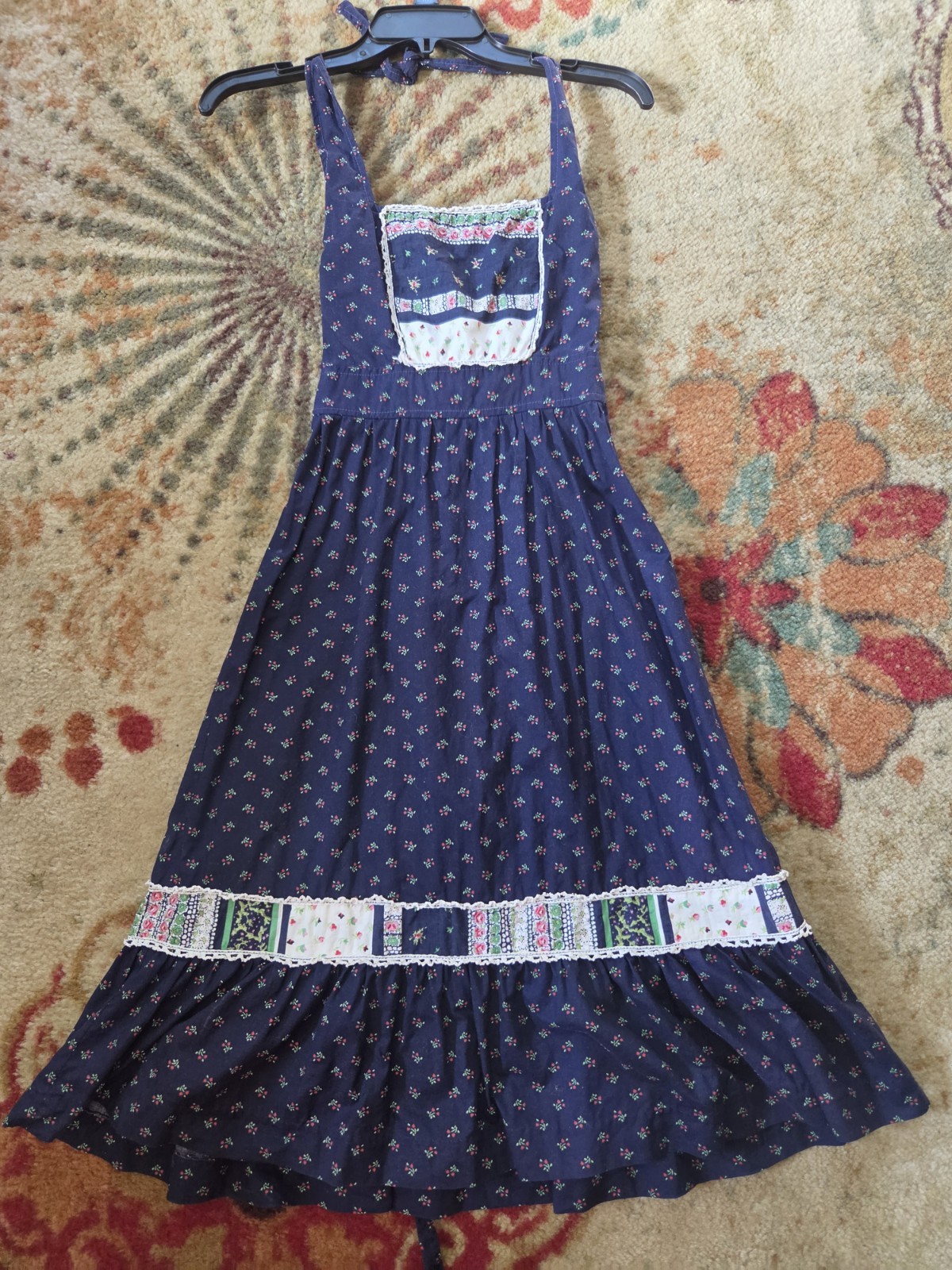 Vintage 1970s? Halter Dress Boho Prairie