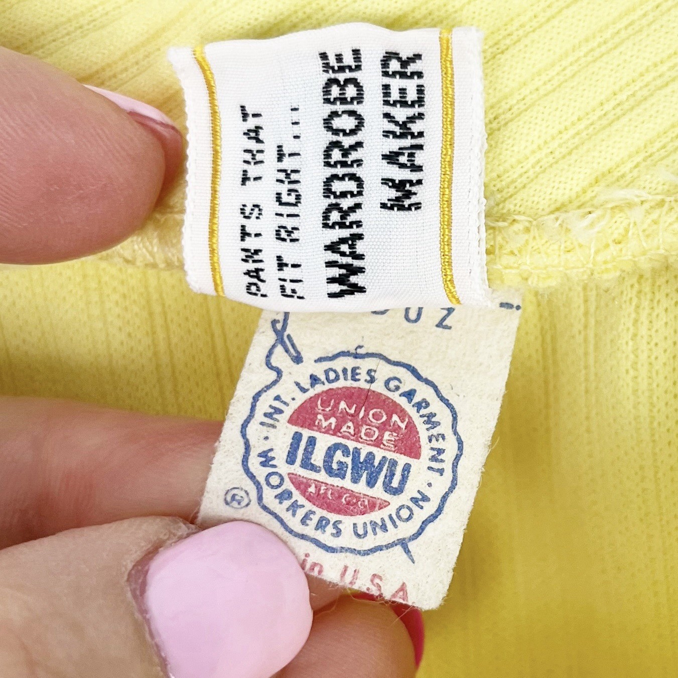 Madison Wardrobe Maker Vintage Yellow Ribbed Pantsuit 70s Chic Retro Set