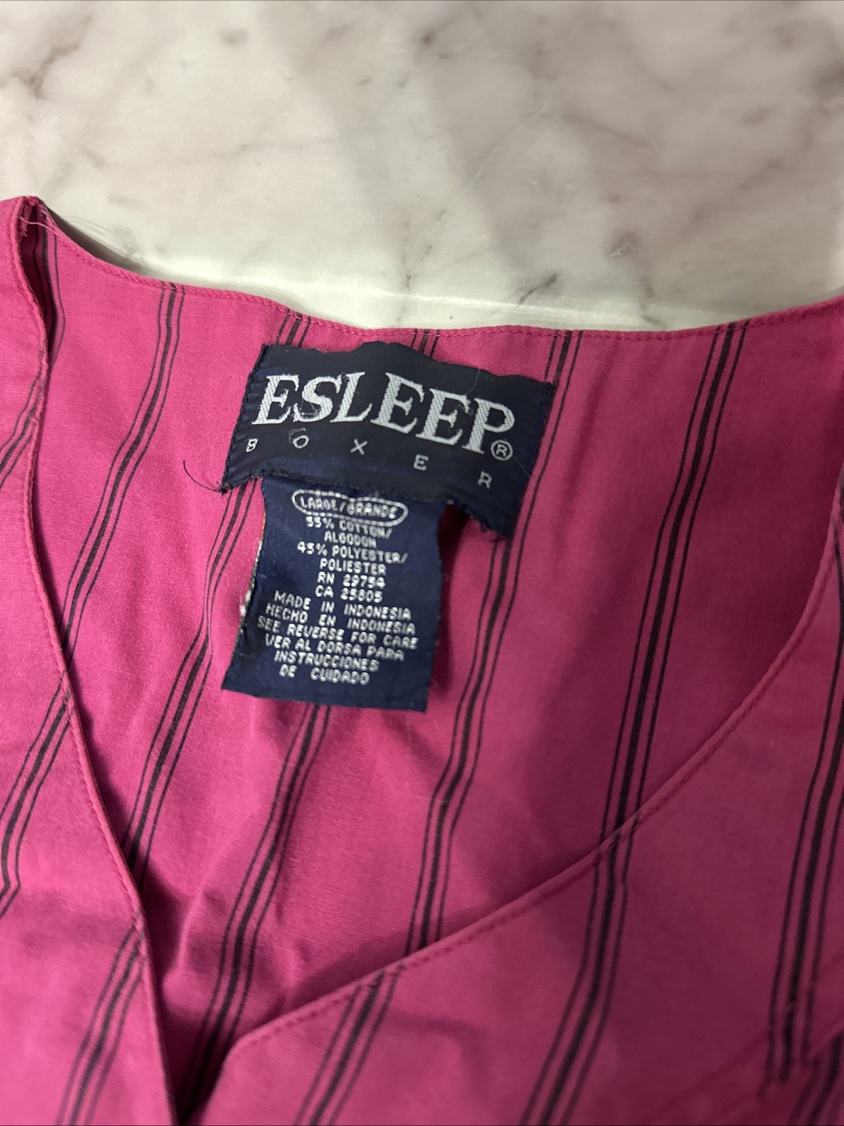 ESLEEP Boxer Pajamas VINTAGE 90s Baseball 12” = +45 Great Condition Large Pink