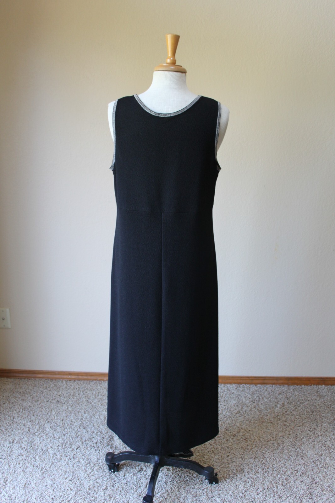 Leslie Belle Vintage 90’s Black Long Sleeveless Dress Jacket OUtfit Set 16P