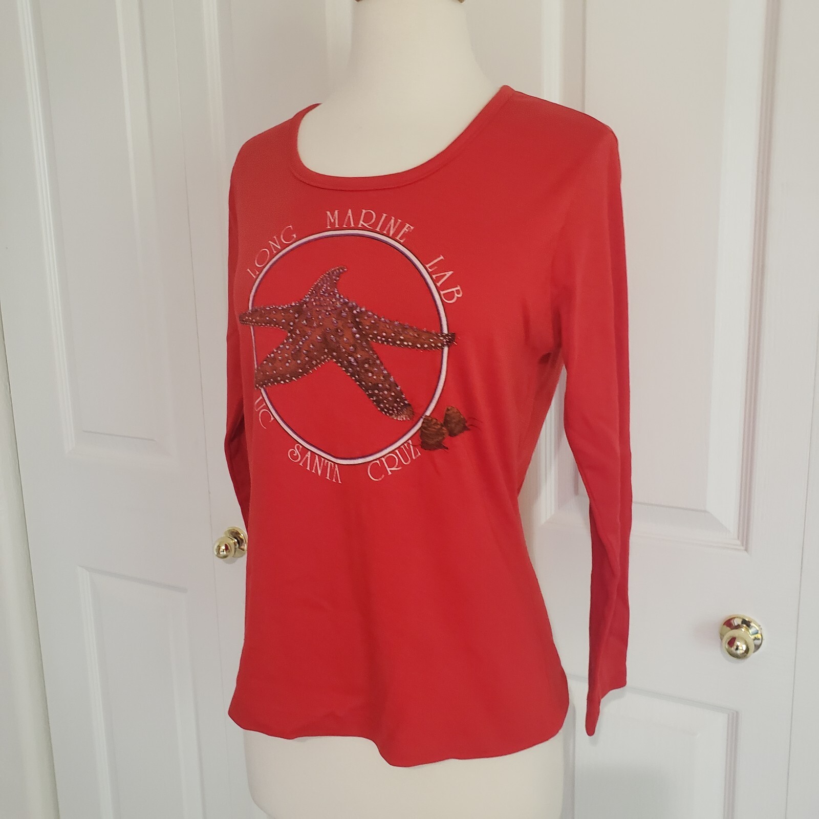 Vtg 70s Long Marine Lab UC Santa Cruz Graphic T Shirt Long Sleeve Fun-Tees XL