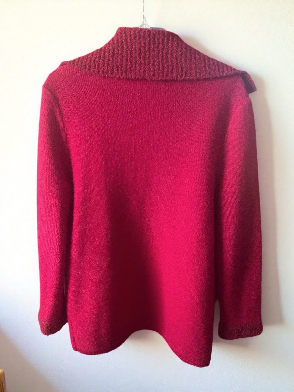 Vintage Karen Scott Wool Button Up Cardigan with Shawl Collar. Medium