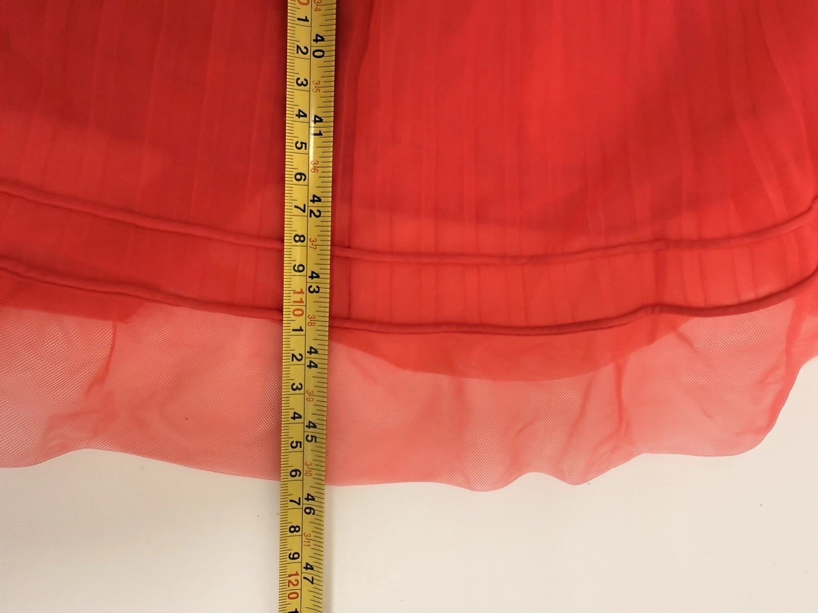 Vtg Vanity Fair Night Gown Chiffon Red Maxi Swing S/M Full Length Ruffled Pinup