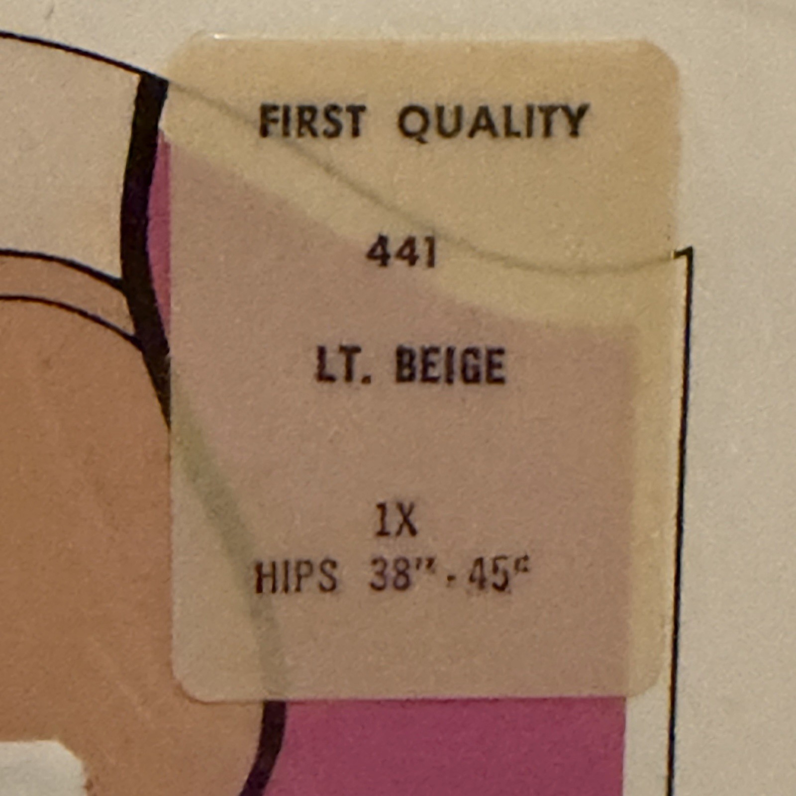 1970’s Marathon Trubo 7 Panty Hose Nylons 1X 38-45″ Hip Beige Extra-Size Width