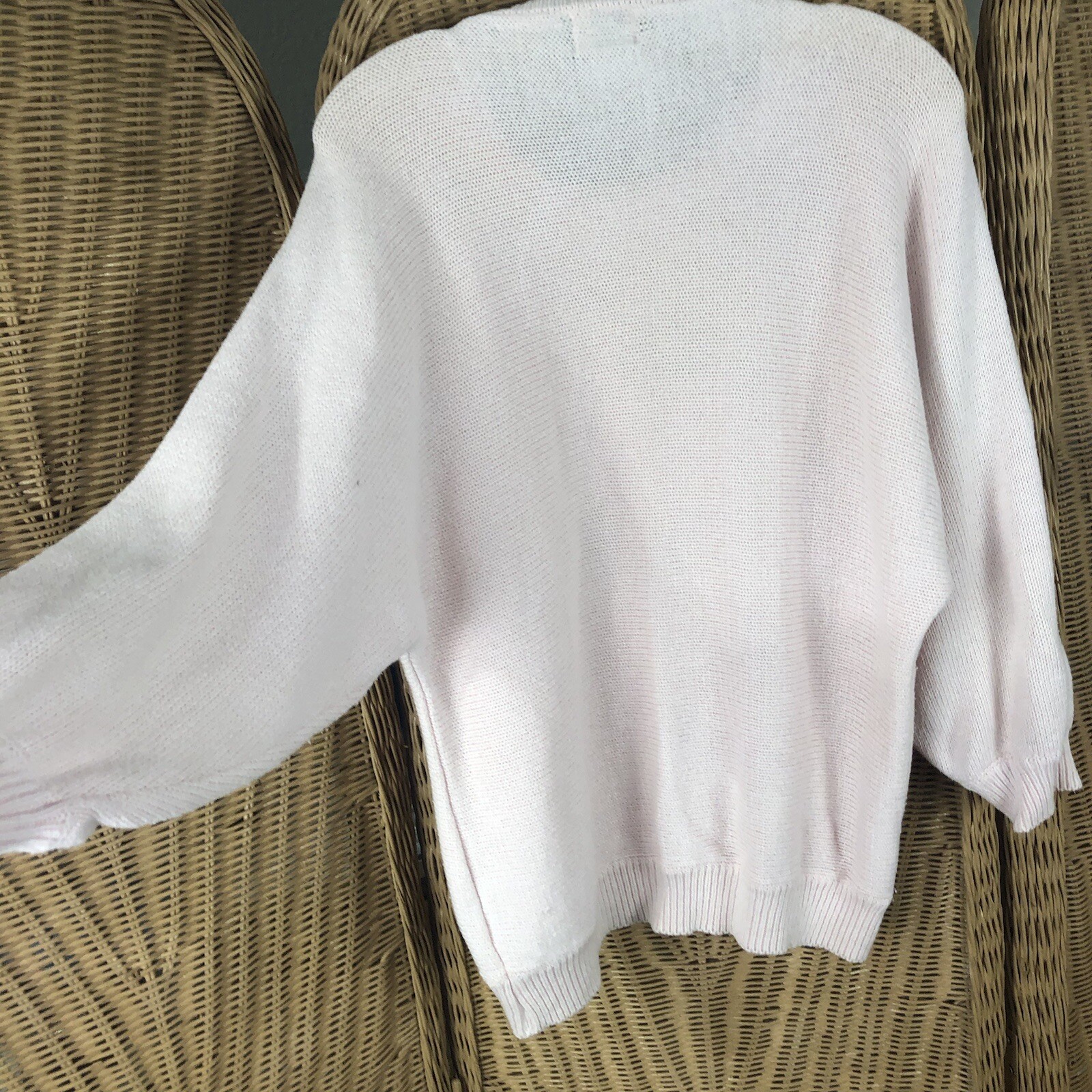 Vtg sweater womens Bonnie and Bill By Holly floral appliqué PS pink