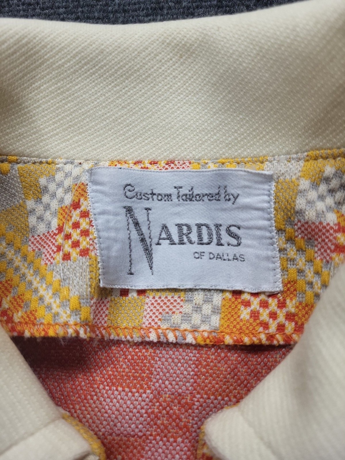 Vintage 1970s Nardis of Dallas Geometric Print Mod Jacket