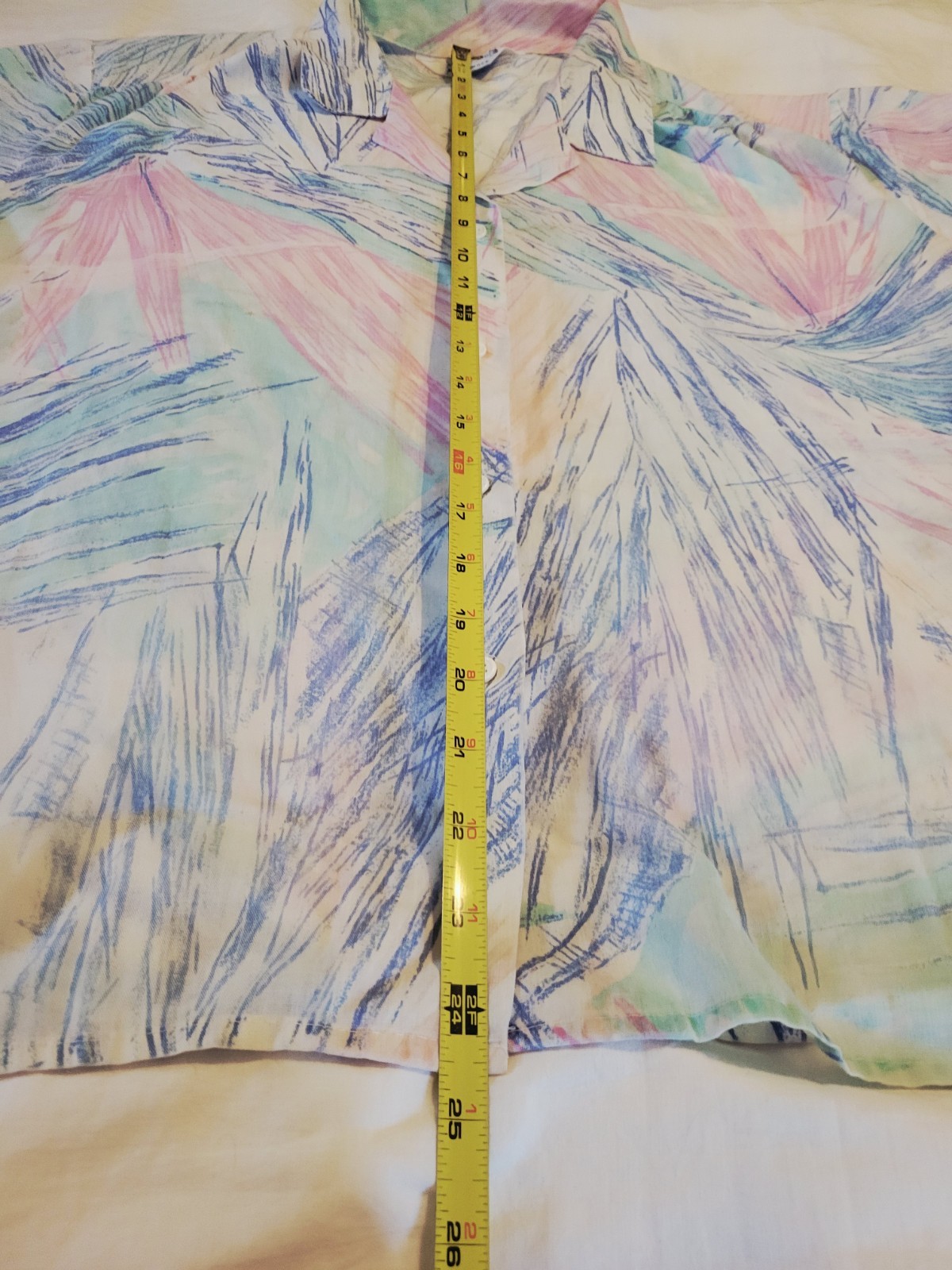 Vintage 70’s Cape Cod Matchmate pastel brushstroke-style Print Shirt Size M/L