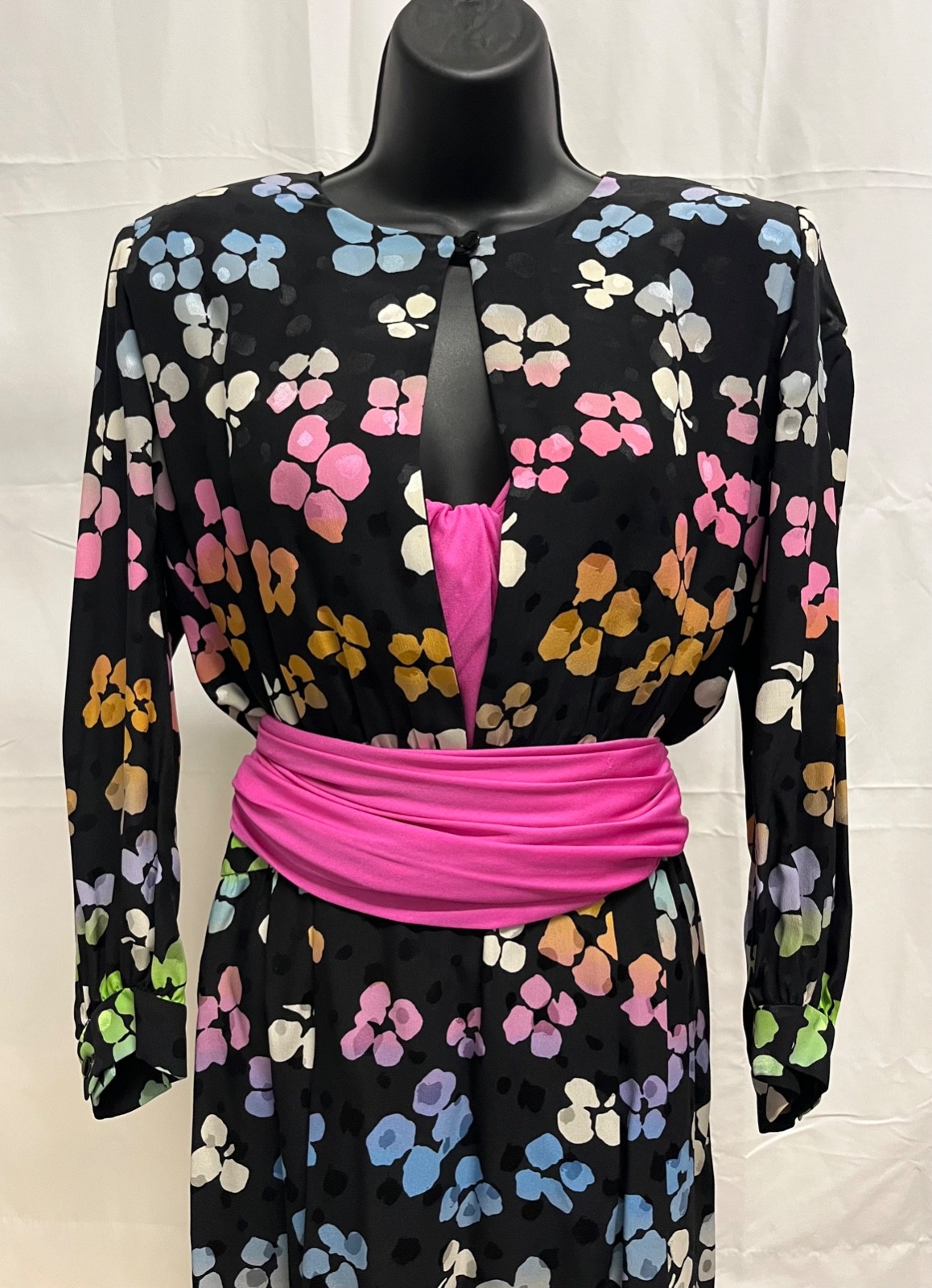 Unique & Versatile Vintage 1980s VALENTINO NIGHT multicolor Silk Dress M