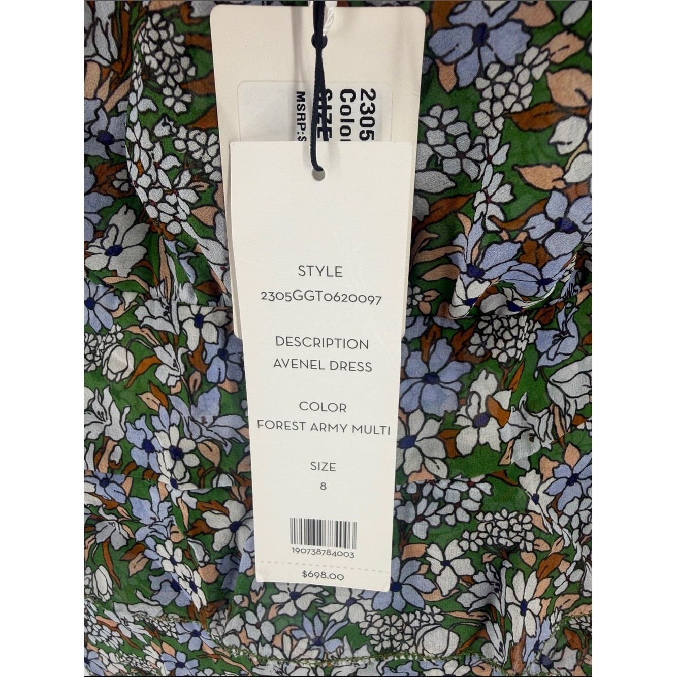 Veronica Beard Avenel 100% Silk Floral Ruffle Midi Dress Size 8 NWT