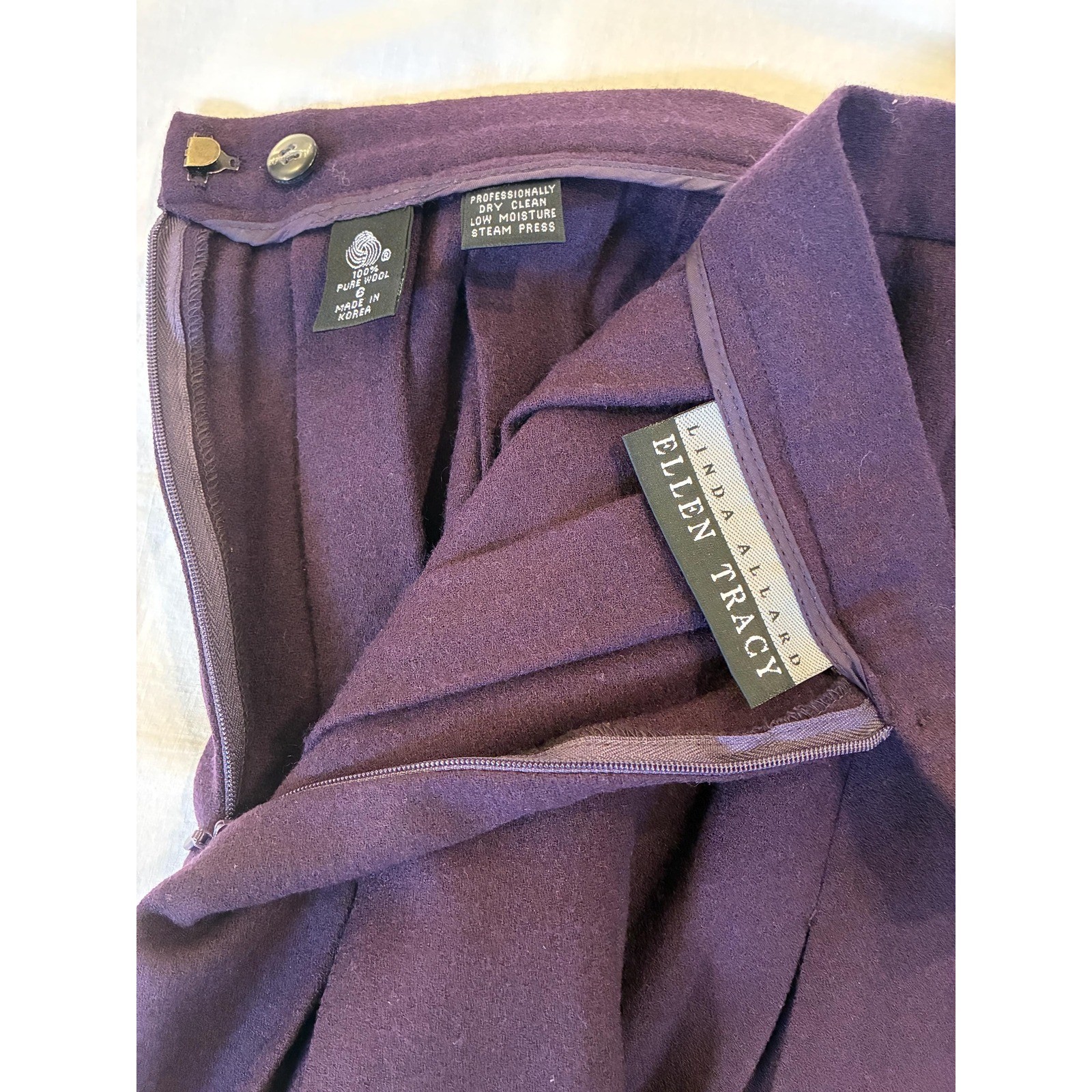 Vintage 90s Ellen Tracy Linda Allard Plaid Wool Skirt Suit, Dark Academia