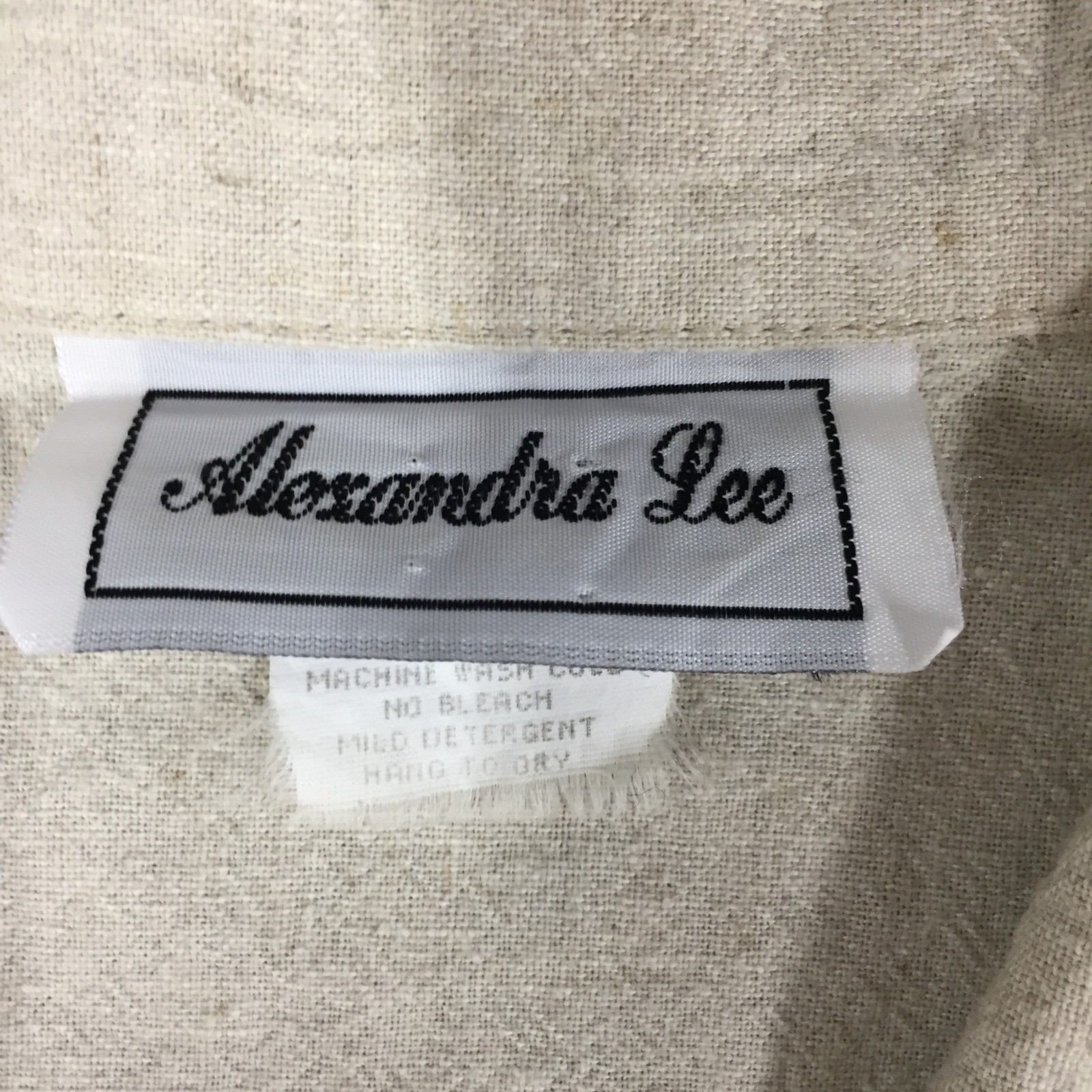 Alexandra Lee Vintage Linen Rayon Maxi Dress Beige Laundry Line Pockets Size 10