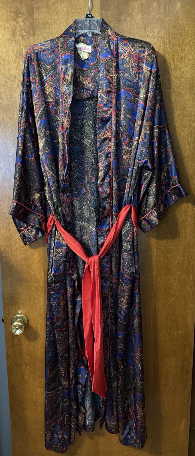 Vintage 1970s Evelyn Pearson Paisley Hostess Robe Plus Size 46-48 USA