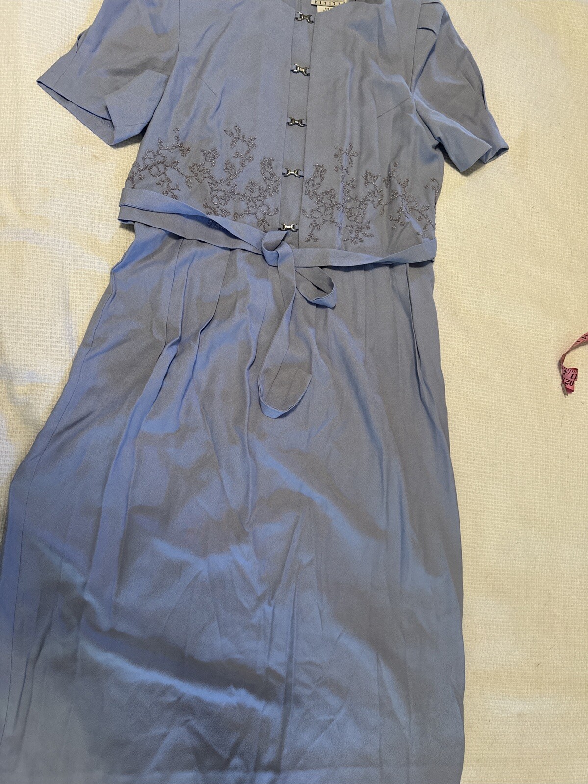 Vtg 80’s Lavender Dress By Miss Dorby Petites Beaded Bodice Sz 12P