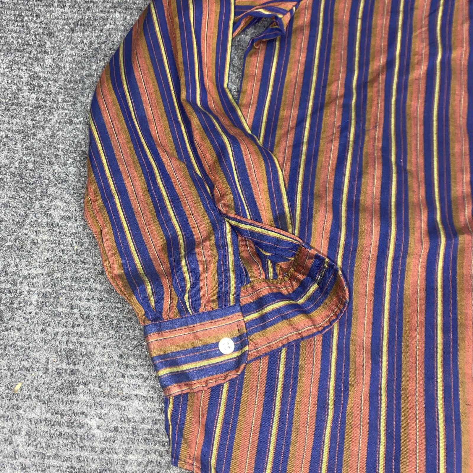 Vintage Dunloggin Stripe Lightweight Women’s Large Collar Preppy Dress Shirt