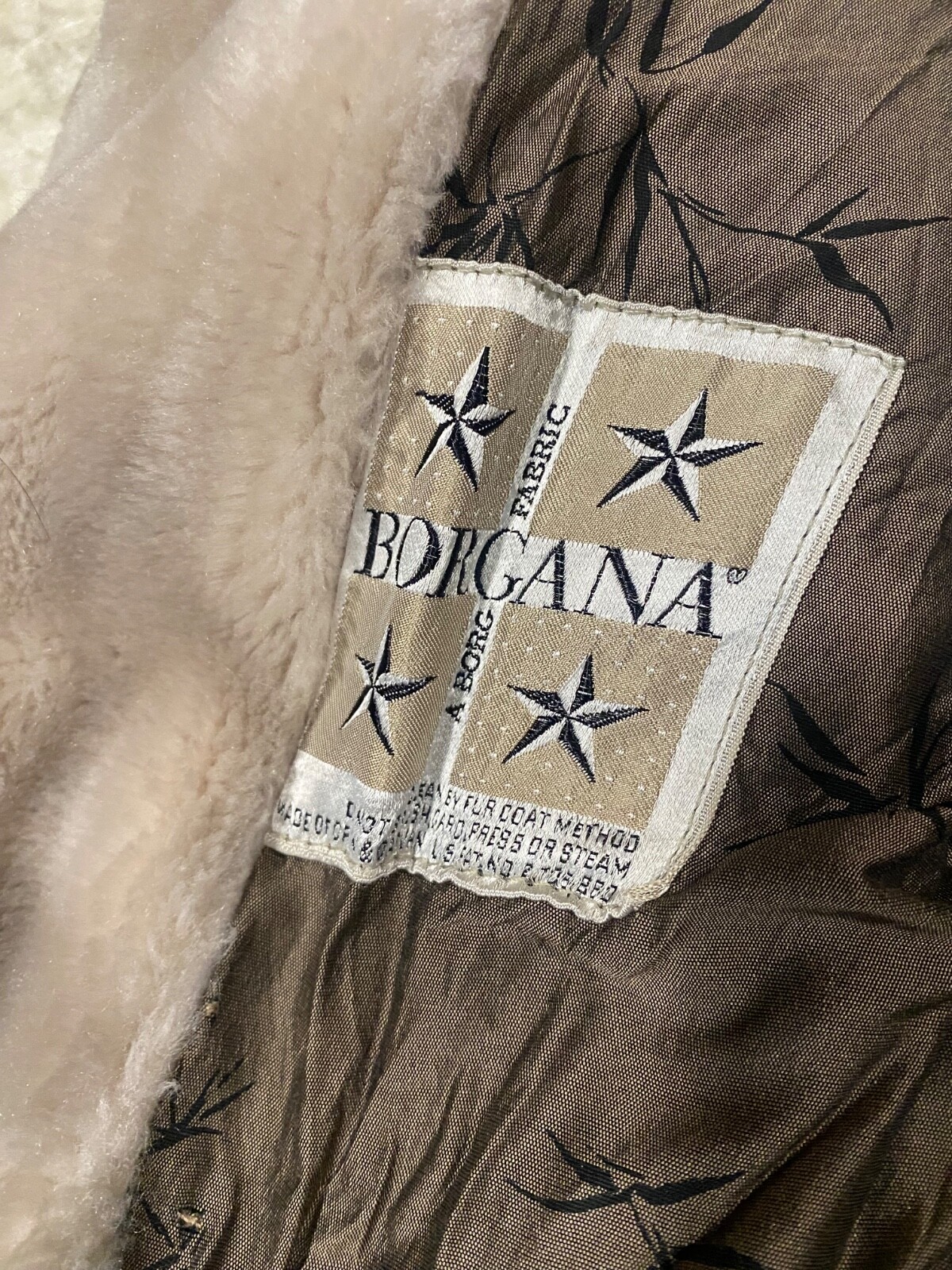 Vintage Borgana Coat Beige Faux Fur Borg 50s 60s Old Hollywood Teddy Jacket