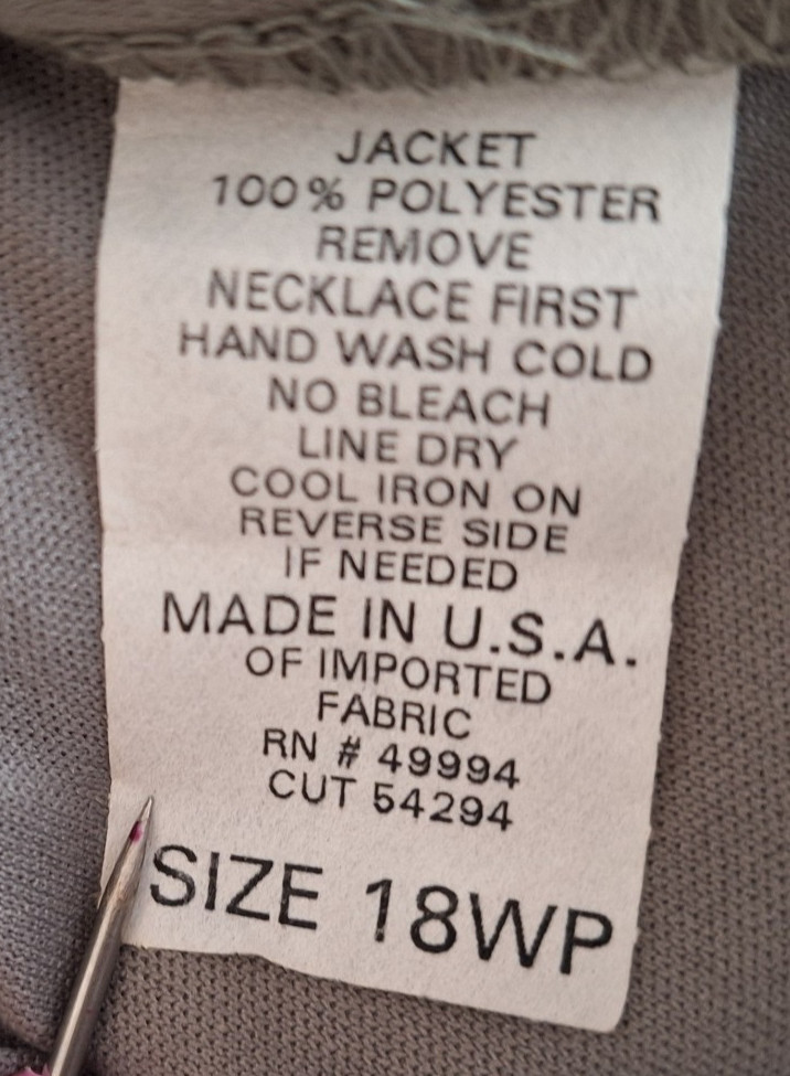 Kimono Open Front Top Attached Tank Woman’s 18WP Flowy Sheer USA R&M Richards
