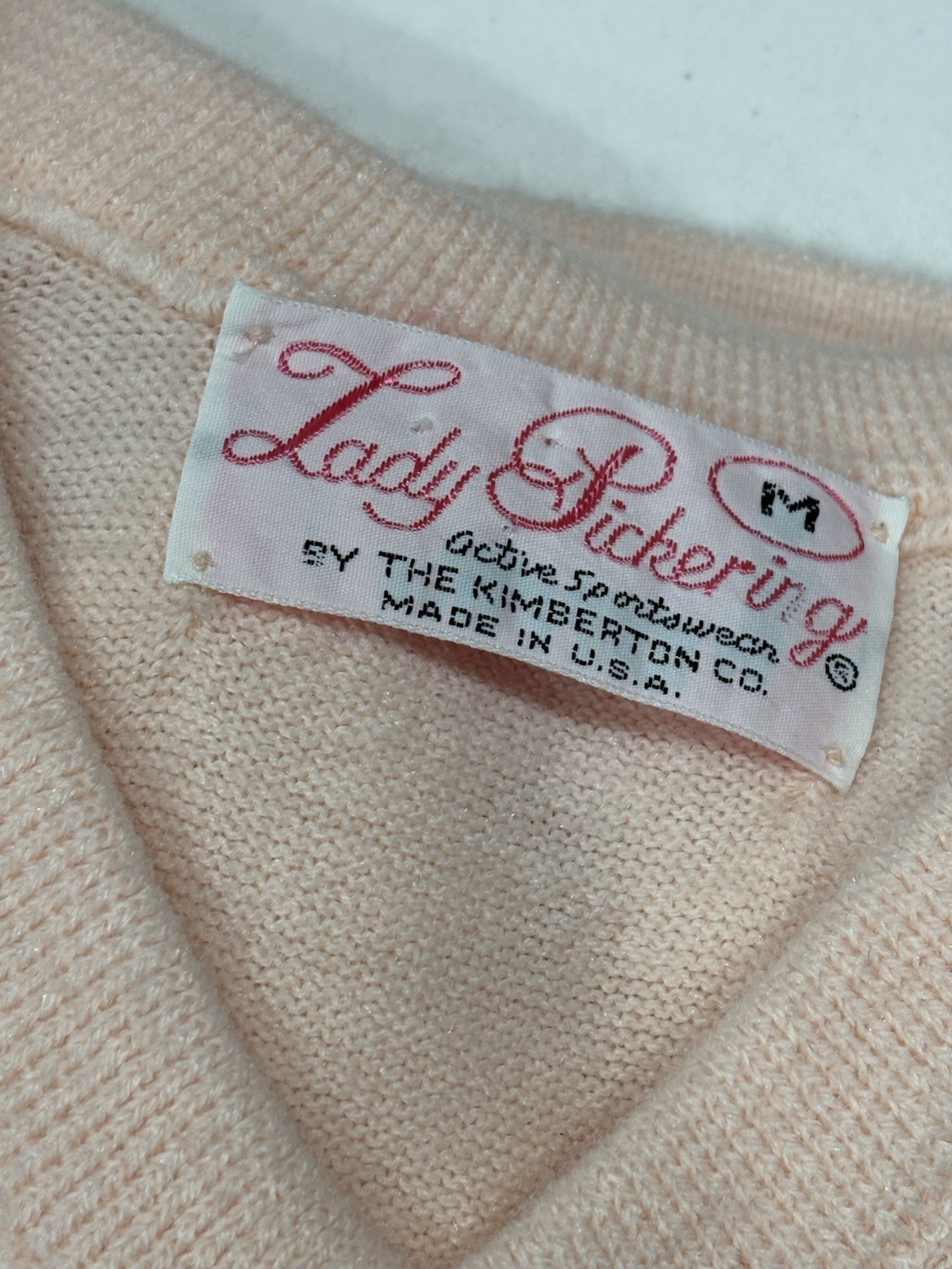 Vintage Greenspring Valley Hunt Club Gold Sweater Lady Pickering Pink Size M