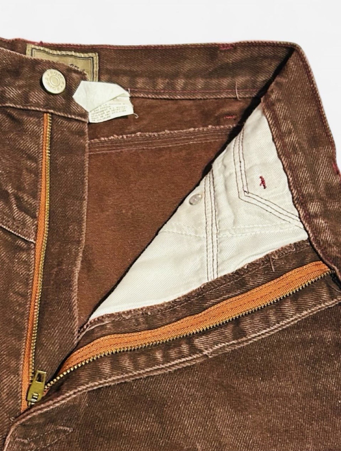 VTG 80s Roper Multi Yoke Pocketless Maroon Western Jeans Sz 11 W26 USA Tag