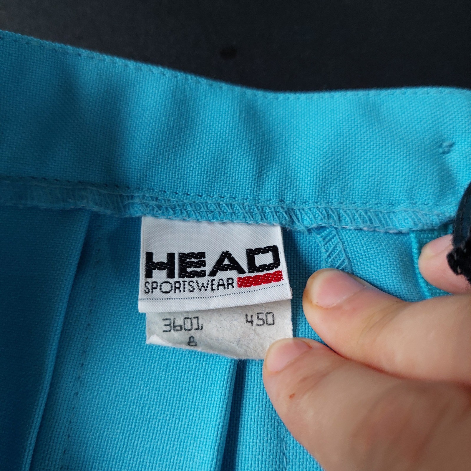 Vintage Head Sportswear Blue Pleated Tennis Skirt Made in USA Size 8 Turquoise