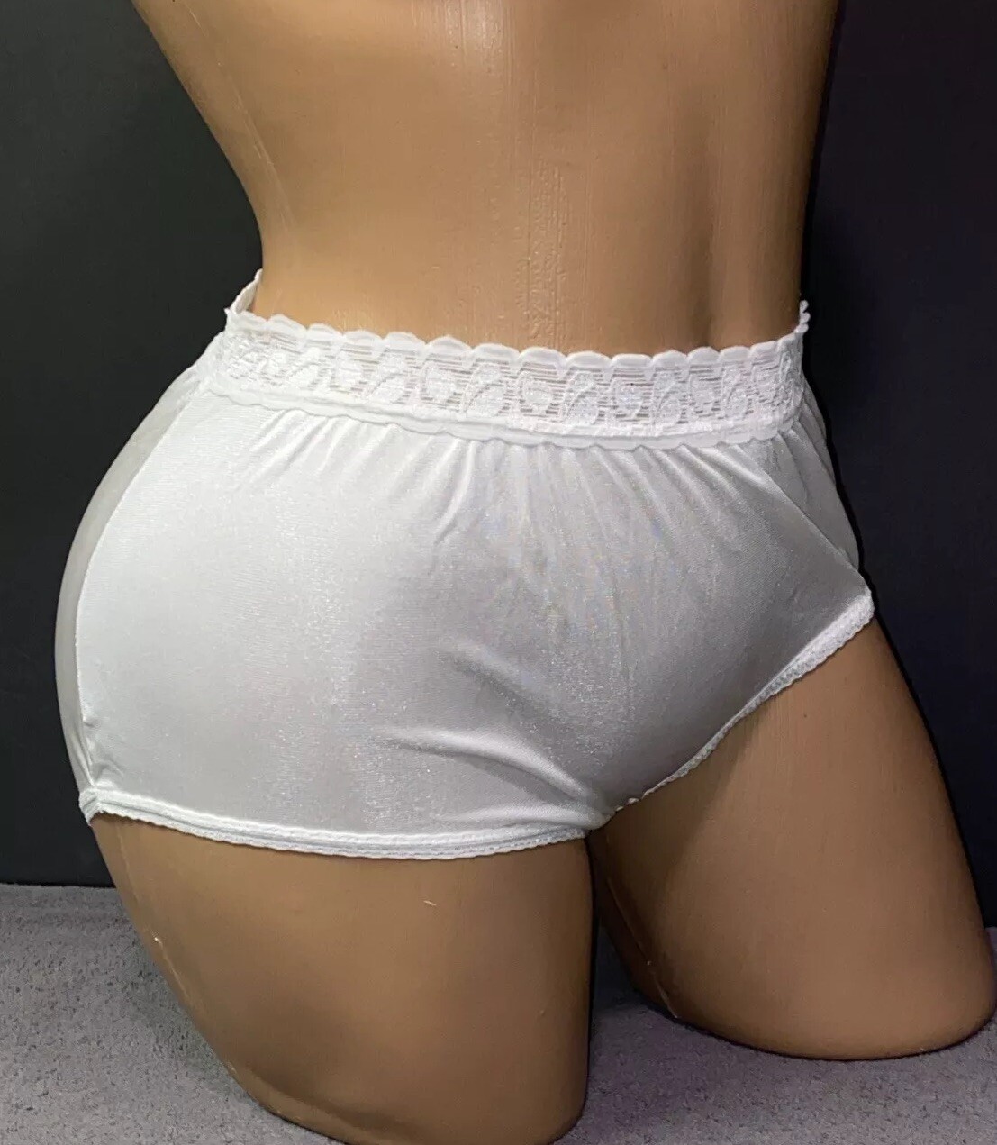 Vintage White Granny Panties~TR Bentley~Girdle~sissy Nylon Underwear~panty Sz 8