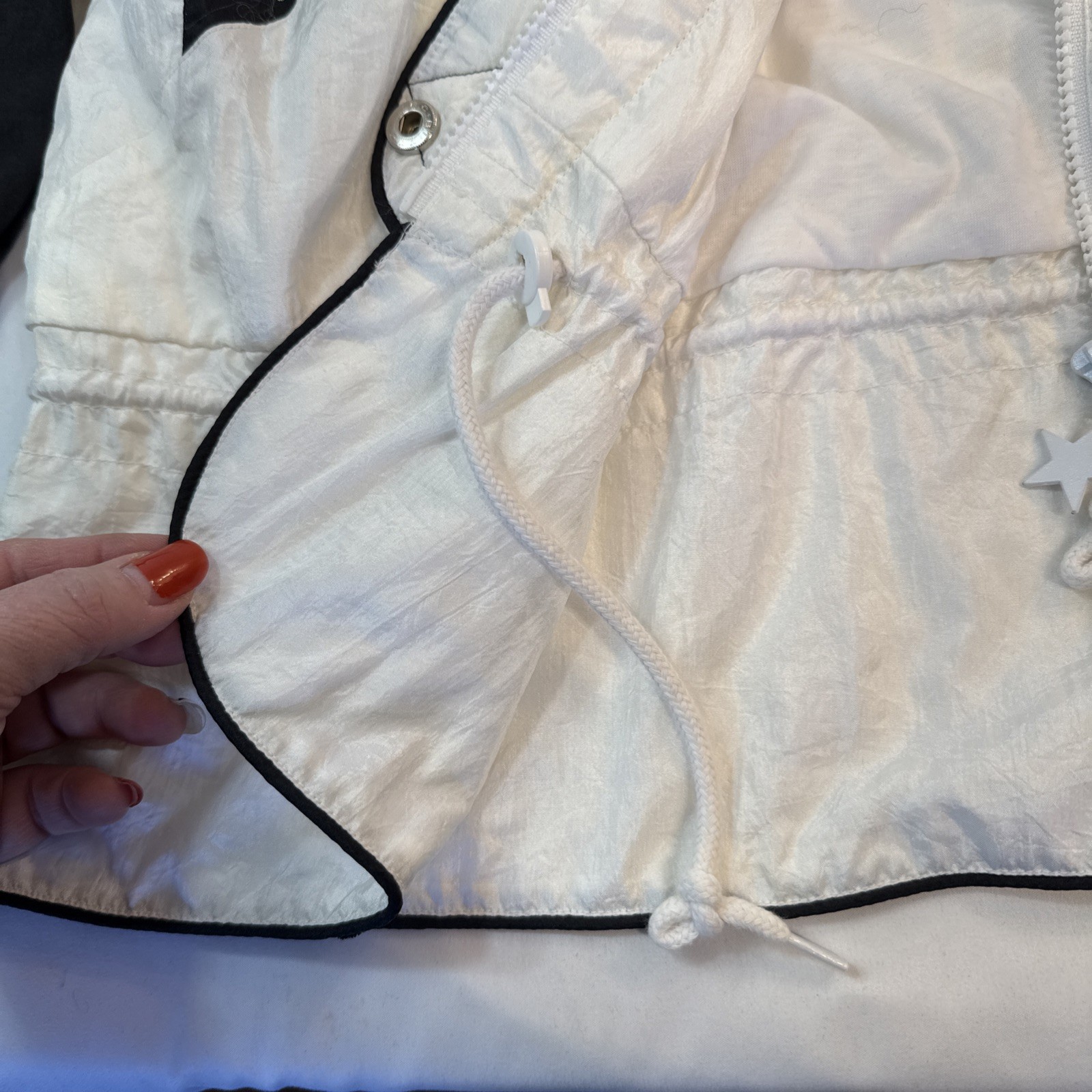 Vintage Lavon Jacket Womens Small Windbreaker Black White Zip And Snap 90’s