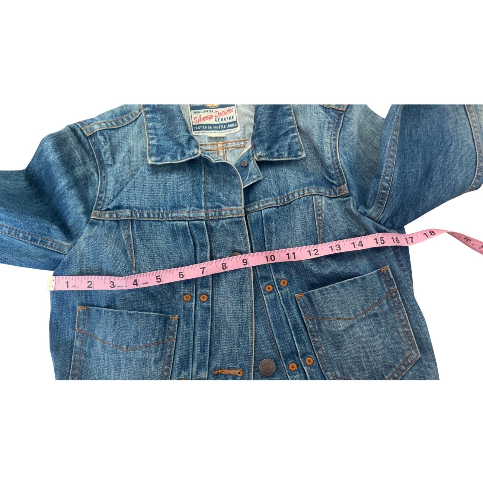 FOSSIL Vintage Selvedge Denim Jacket Size Small Retro Y2K