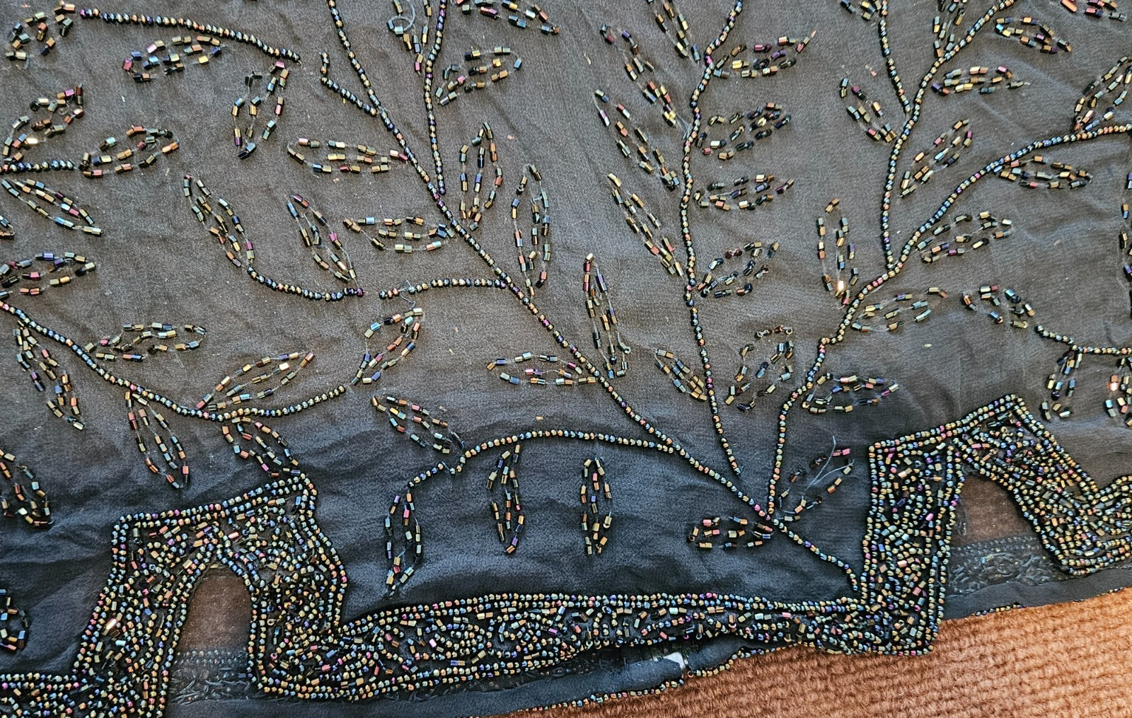 Jasjas Designs New York VTG Women’s Silk Beaded Sleeveless Sequin Top GRN Size L