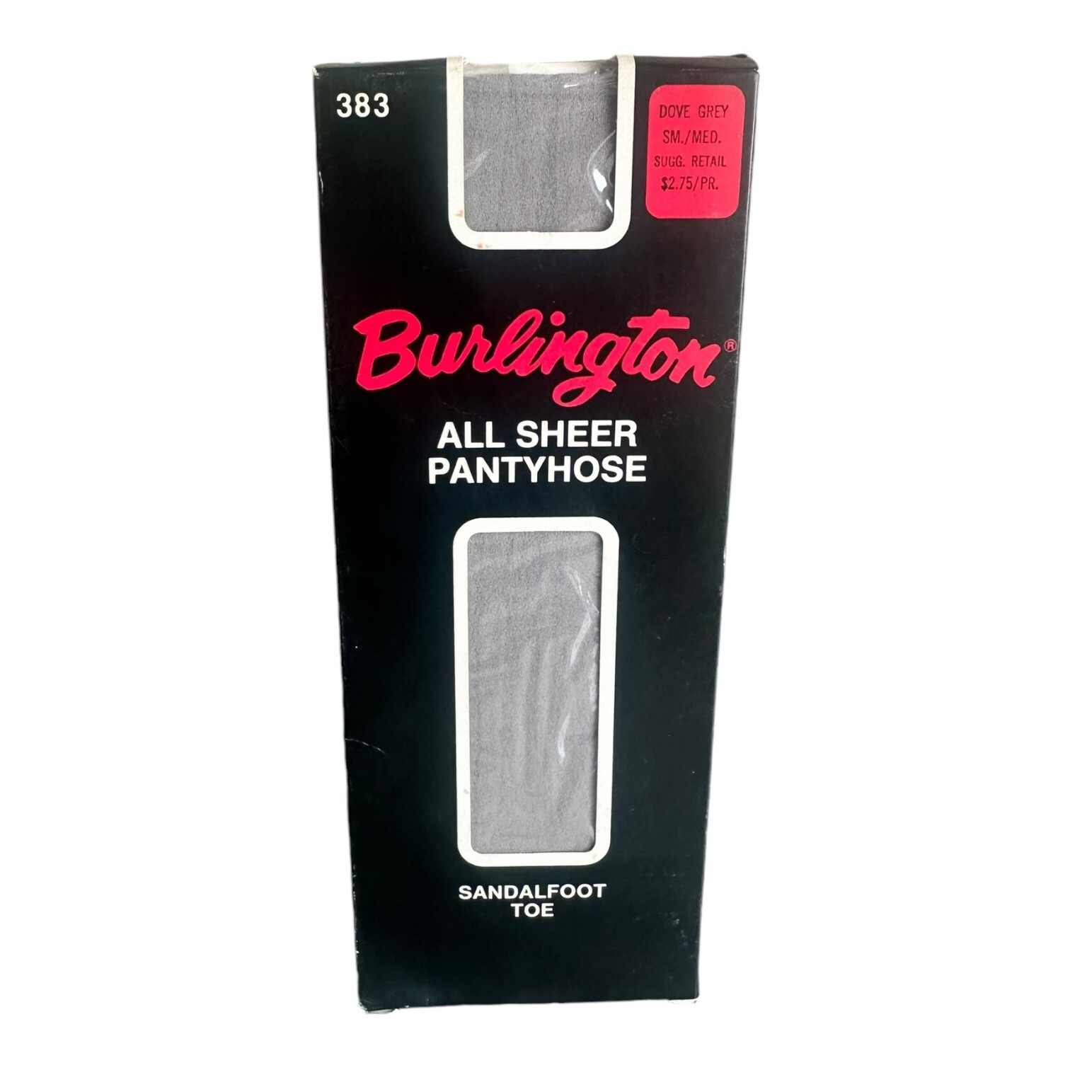 Vtg 1982 Burlington All Sheer Pantyhose Dove Gray Sm/Med Sandalfoot 100% Nylon