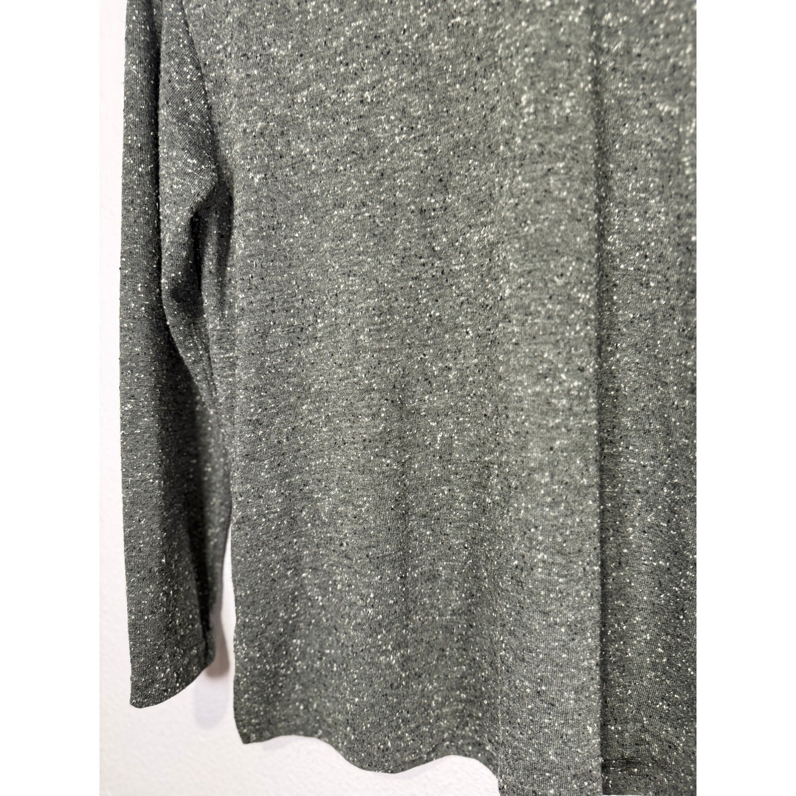 Vintage Teddi Mock Neck Top Womens Gray Speckled Minimalist M/L Grunge Soft Girl