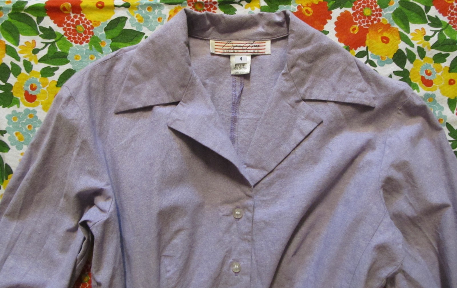 Vintage Byron Lars Shirt Tales lavender linen/cotton chambray jacket sz 4