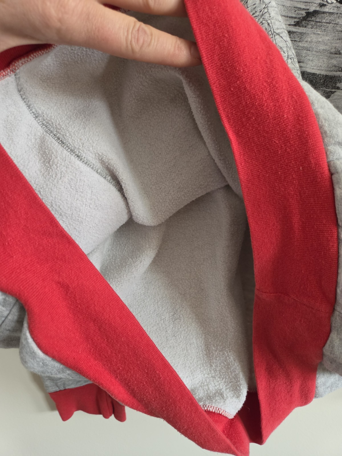 Vintage Loons Sweatshirt Gray Red Cuffs Collar Inlet Bay Made In USA XL Womens
