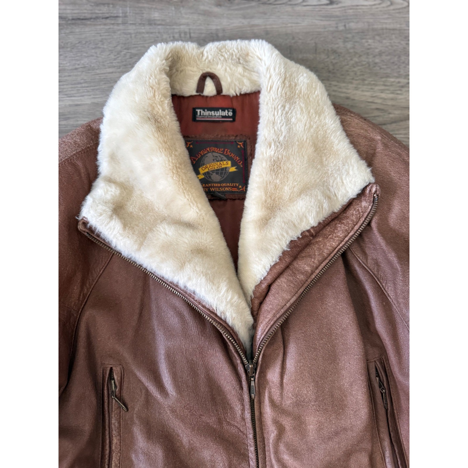 Vintage Wilsons Adventure Bound Leather Coat Jacket Women’s Sm Brown Thinsulate