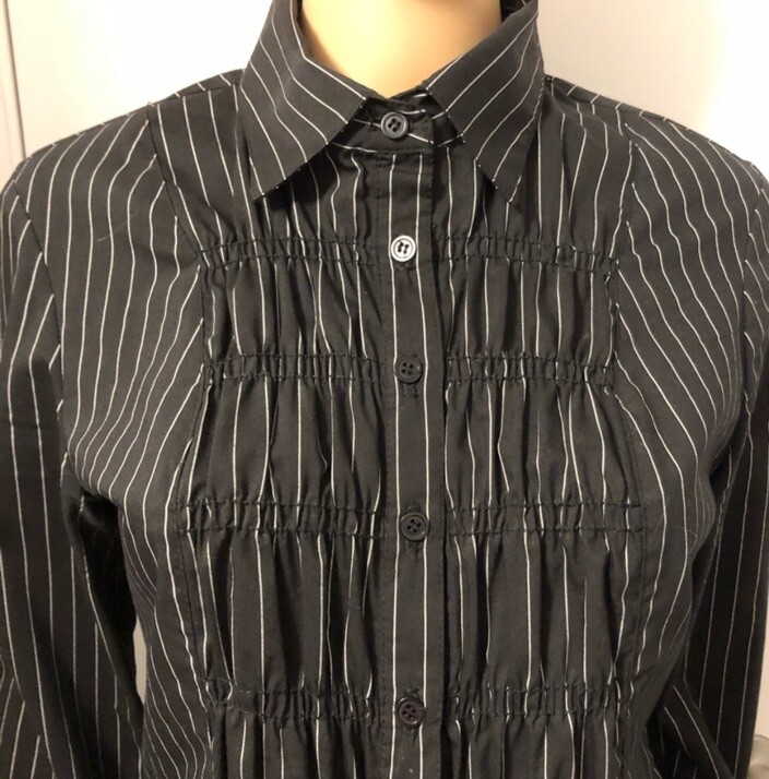 Vintage 90’s Heart Moon Star Smocked Front Button Up Striped Shirt