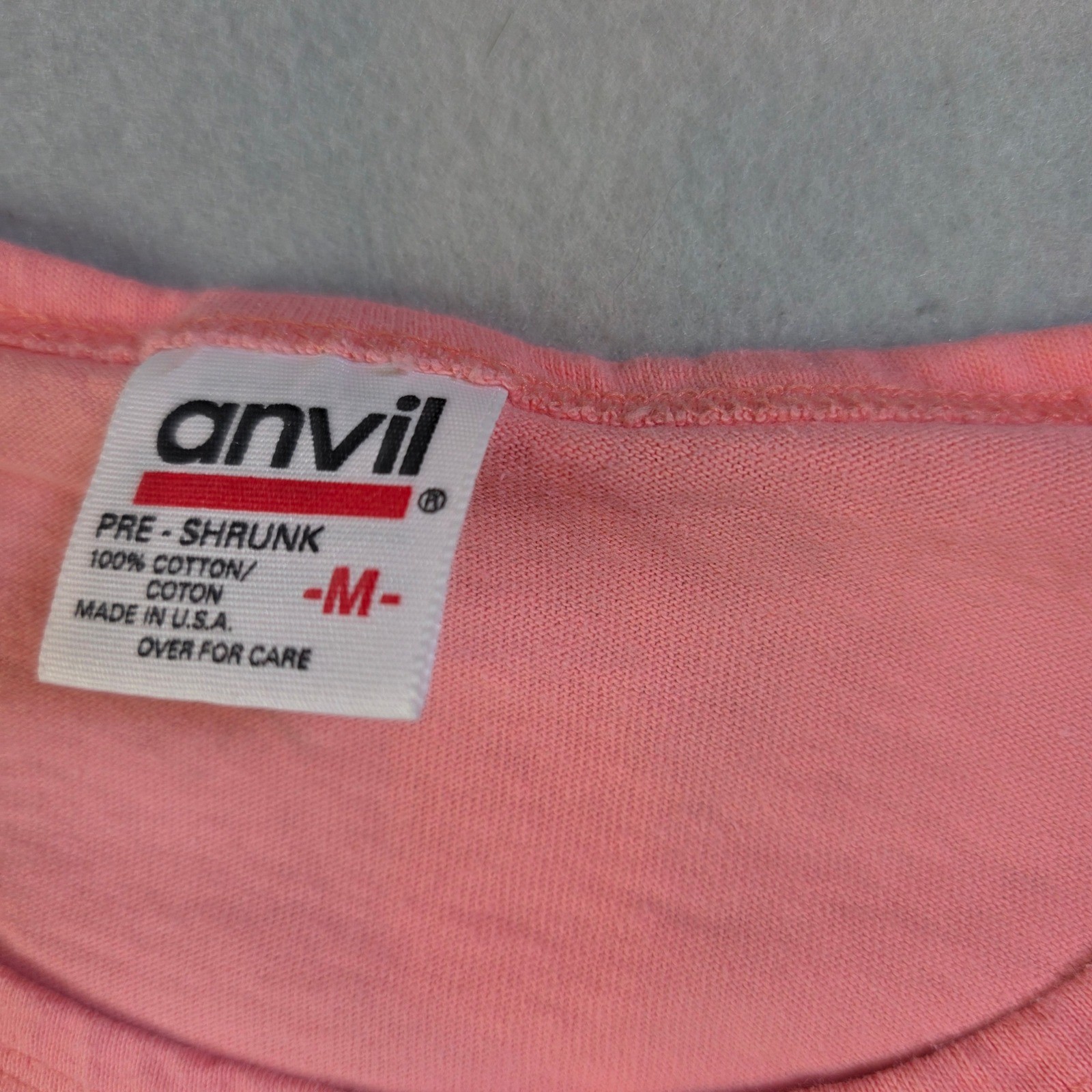 Vintage Anvil Vero Beach Florida Lighthouse Long Sleeve Pink T-Shirt USA Made M
