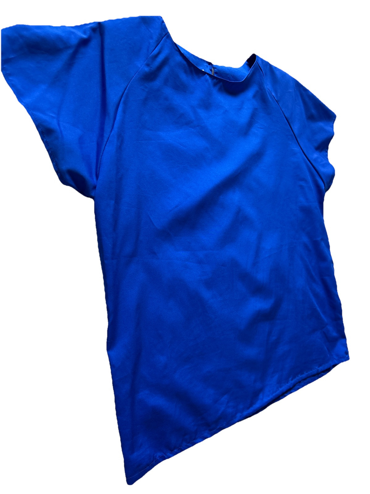 VTG 80’s Impressions Of California Women Top Sz M Blouse Blue Silky NICE!