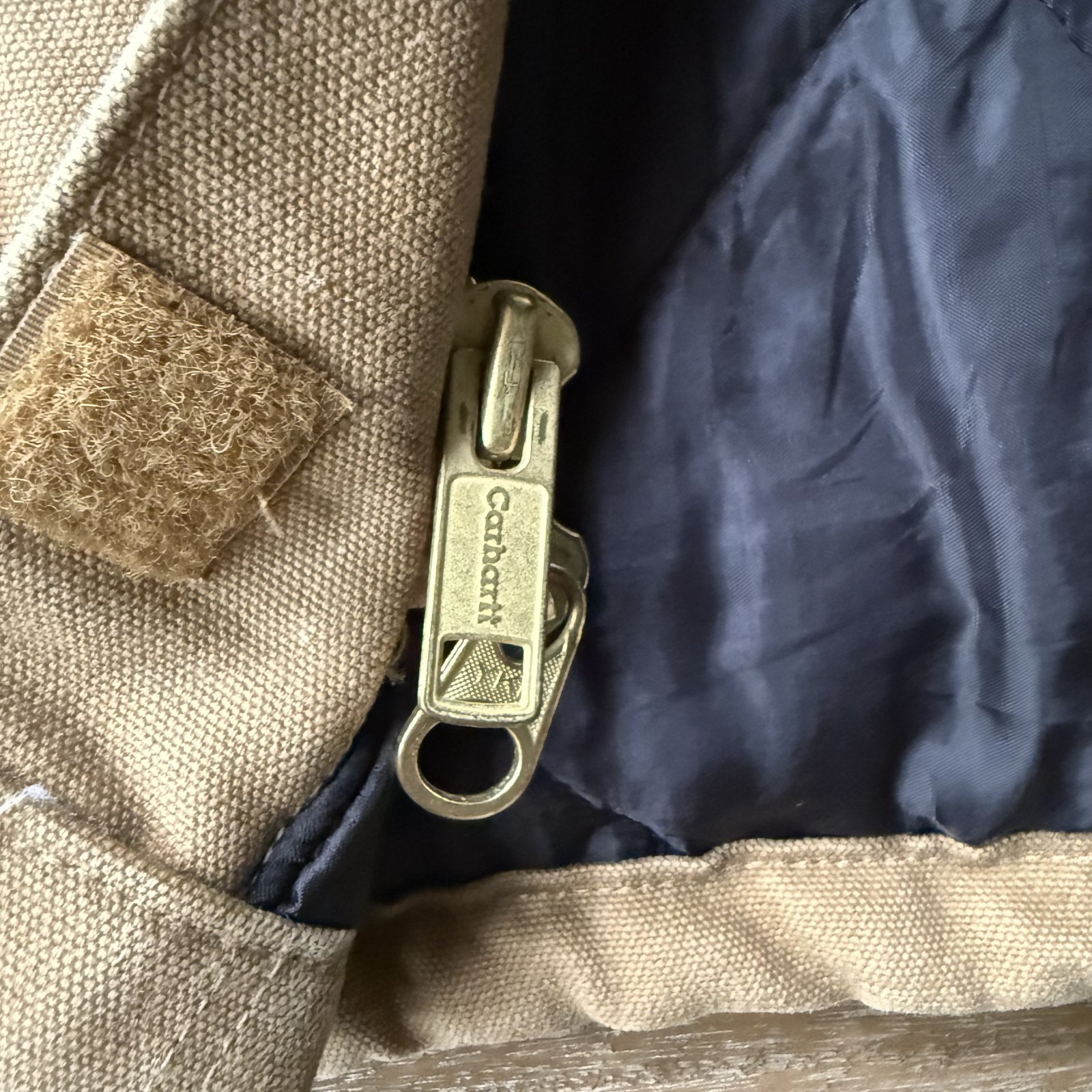 Vtg Carhartt for Women Canvas Camel Quilted Coat RN14806 Sz 2XL