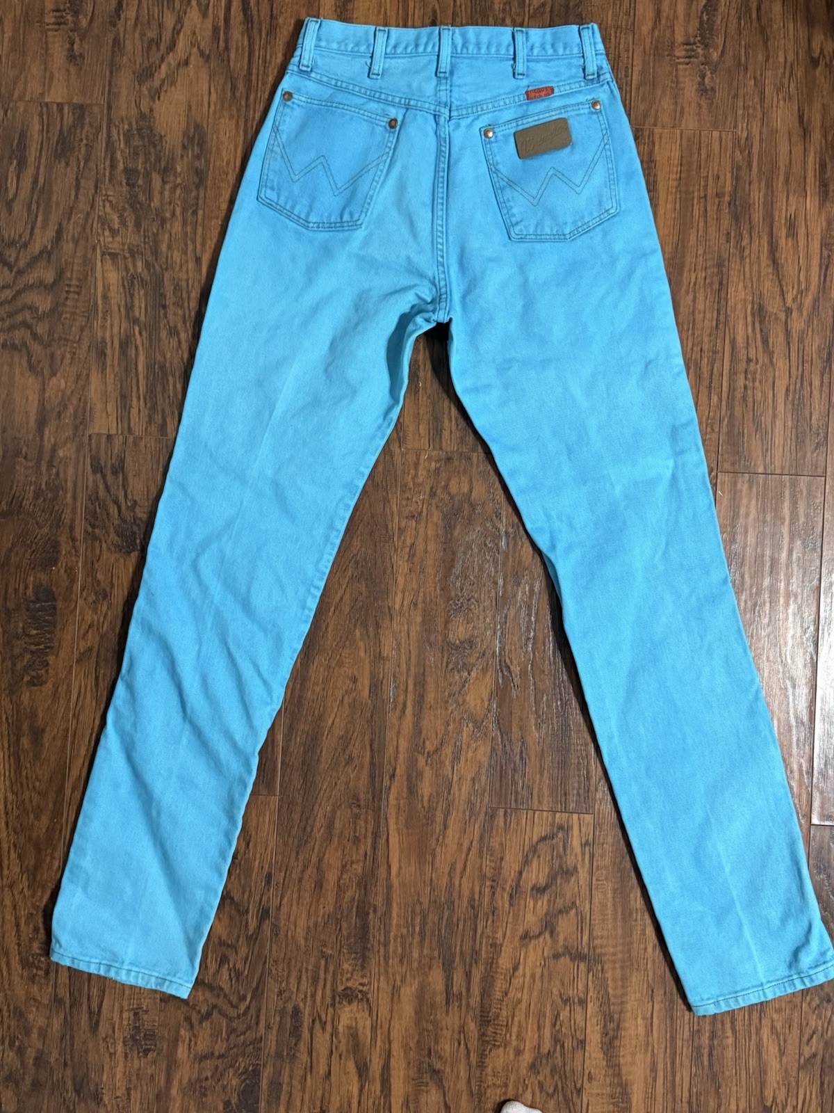 Vtg Custom Turquoise Wranglers 14MWZGB Jeans Made in USA Women’s 11×36 80s-90s