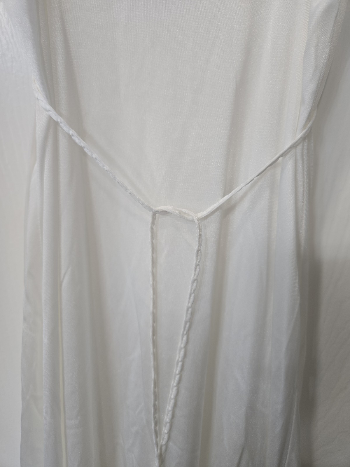 VTG 70’s Gilead White Empire Waist Nightgown Lace Slip Spaghetti Strap Sz Small