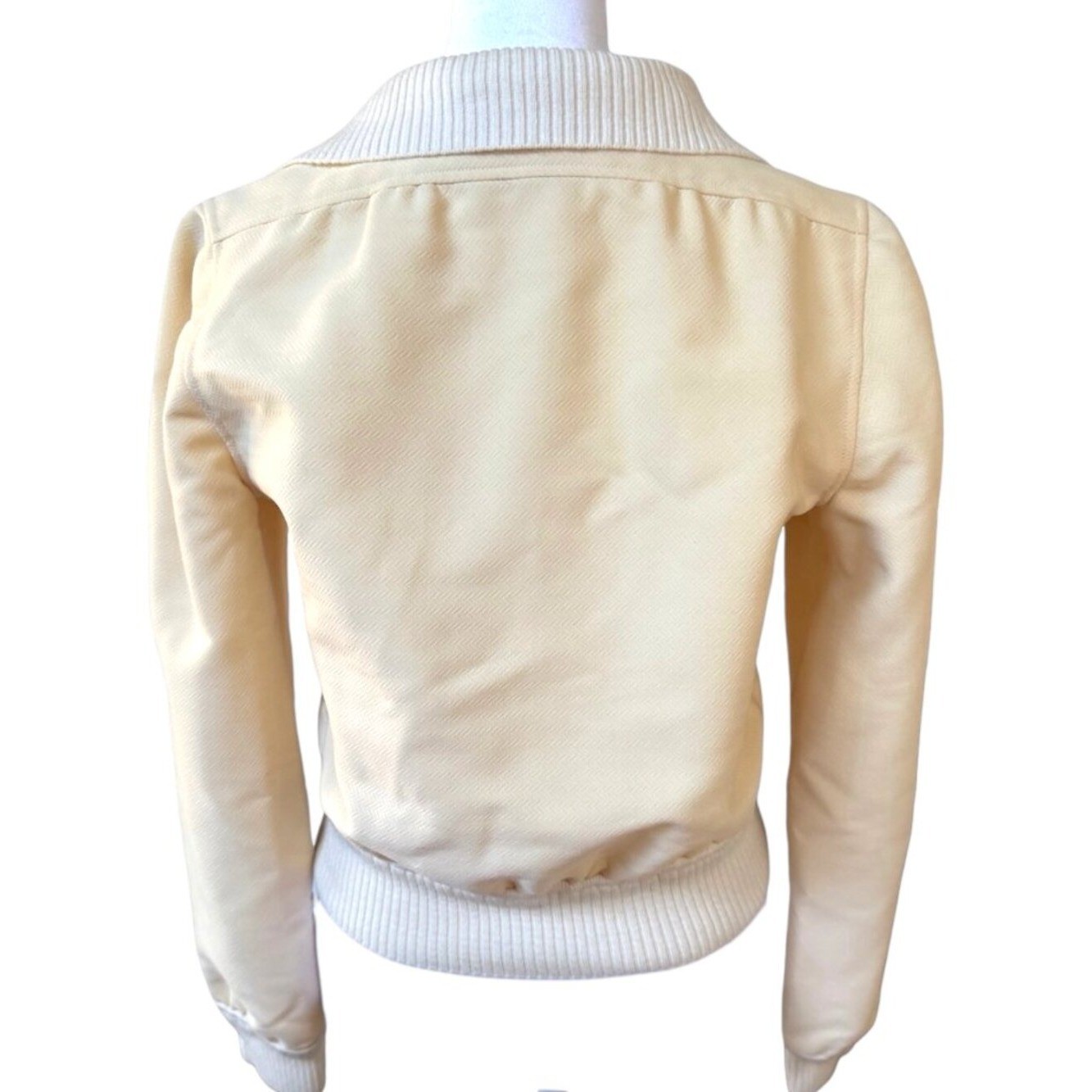 Vintage 1970s Courrèges Couture Future Herringbone Bomber Jacket SMALL